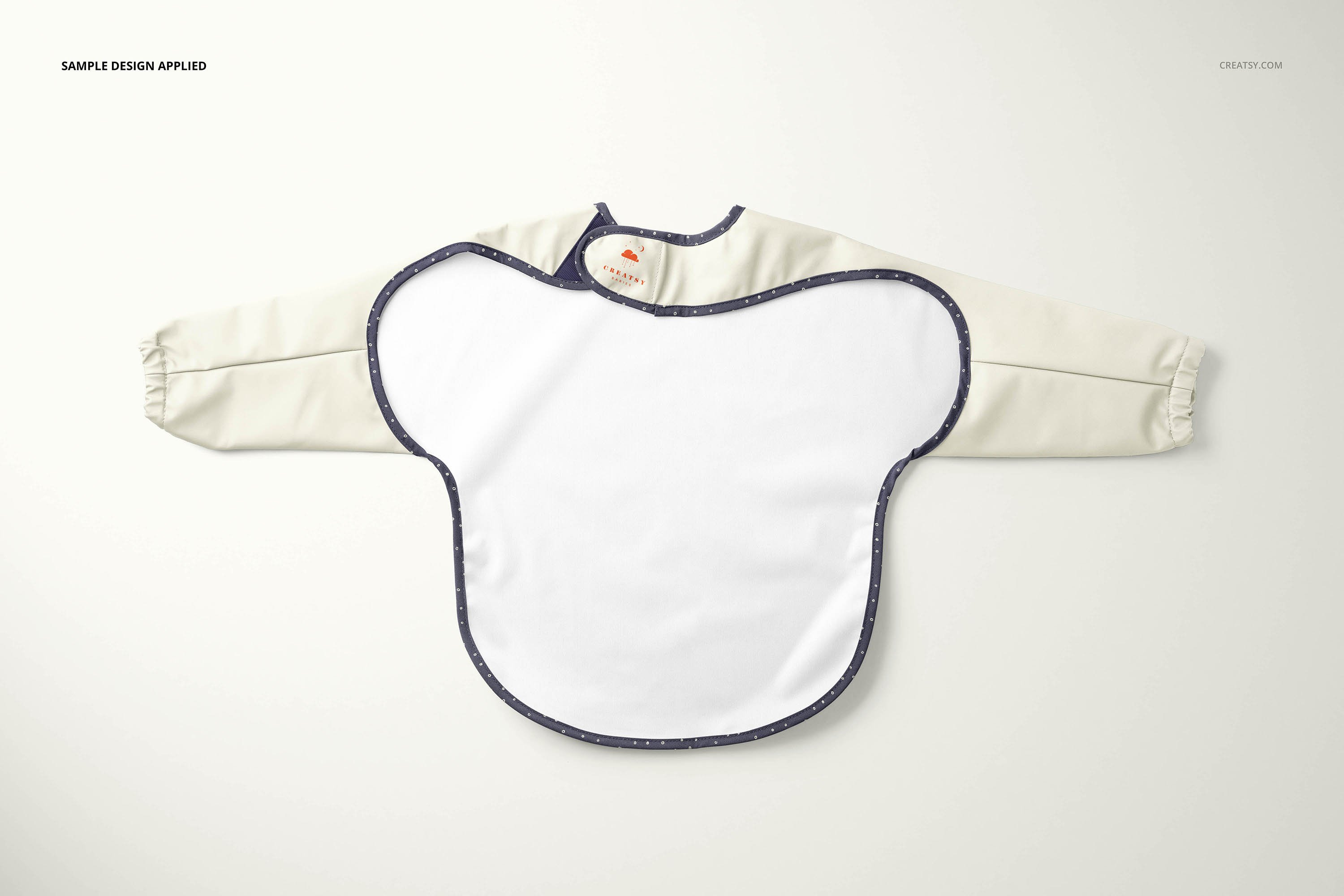 时尚婴儿袖围兜印花图案设计样机模板合集 Baby Sleeved Bib Mockup Set_img_2