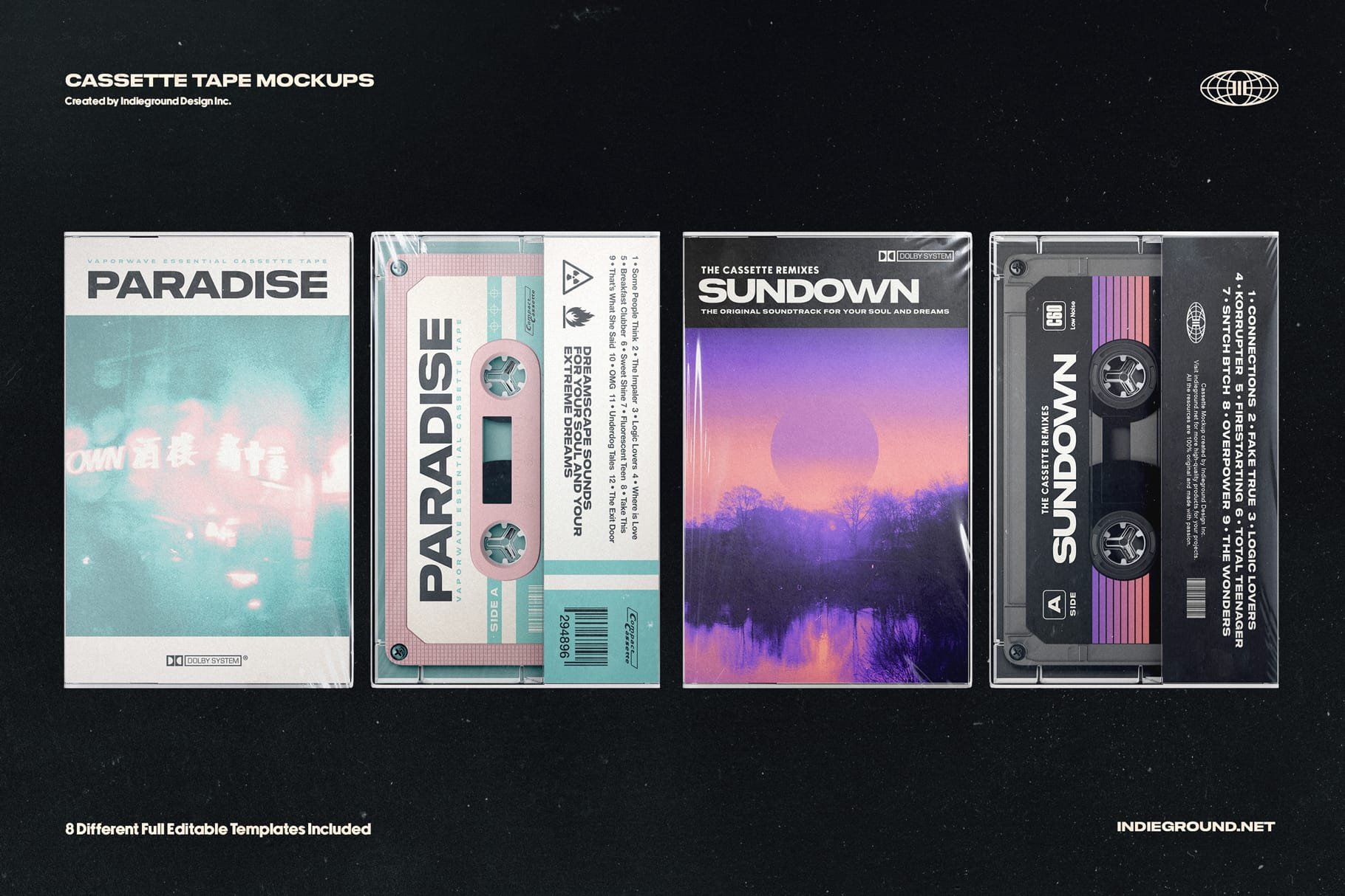 炫酷复古盒式磁带标签包装盒设计PS贴图样机素材 Cassette Tape Mockups_img_2