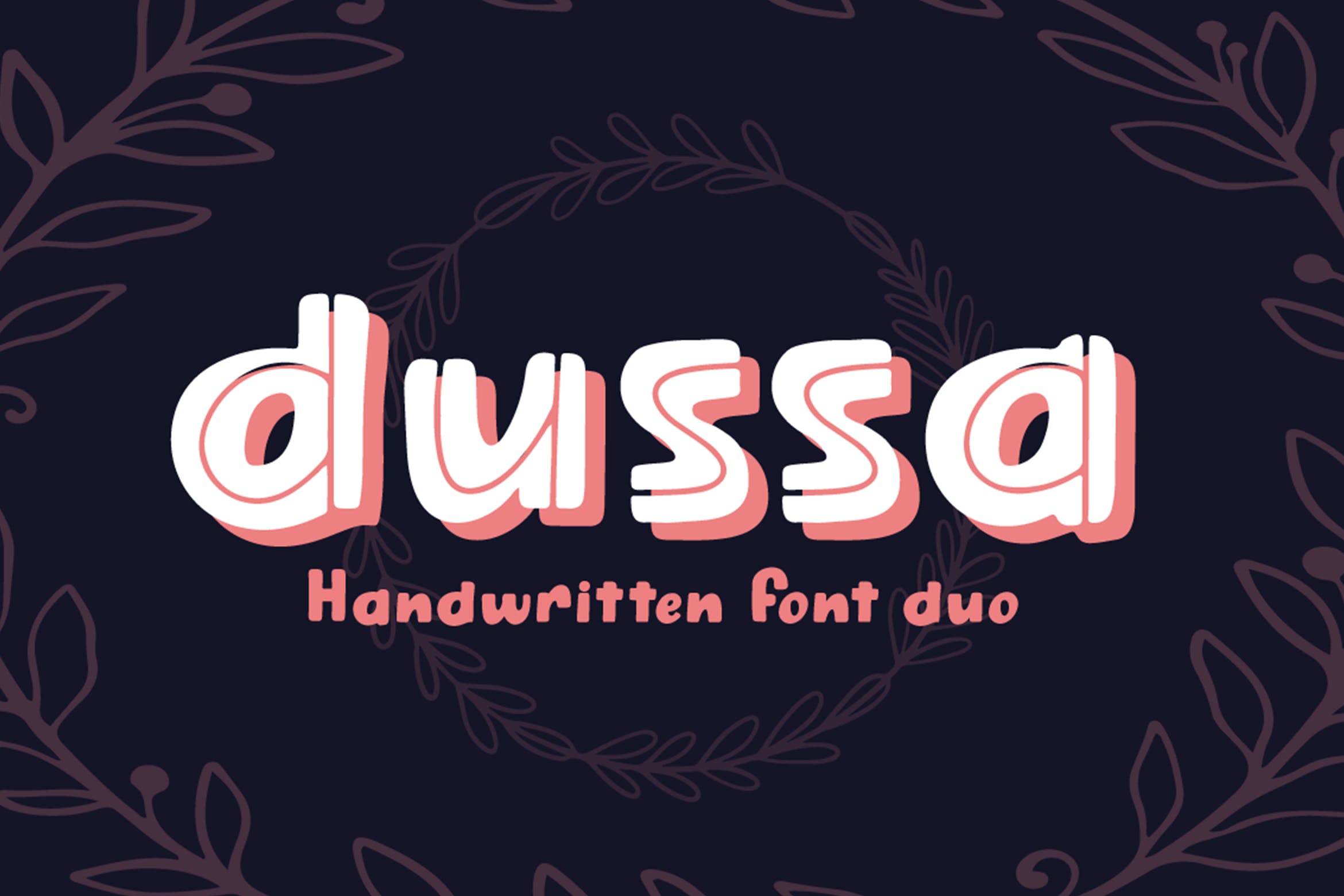 时尚可爱风格品牌包装徽标logo设计无衬线英文字体 Dussa - Handwritten Font Duo_img_2