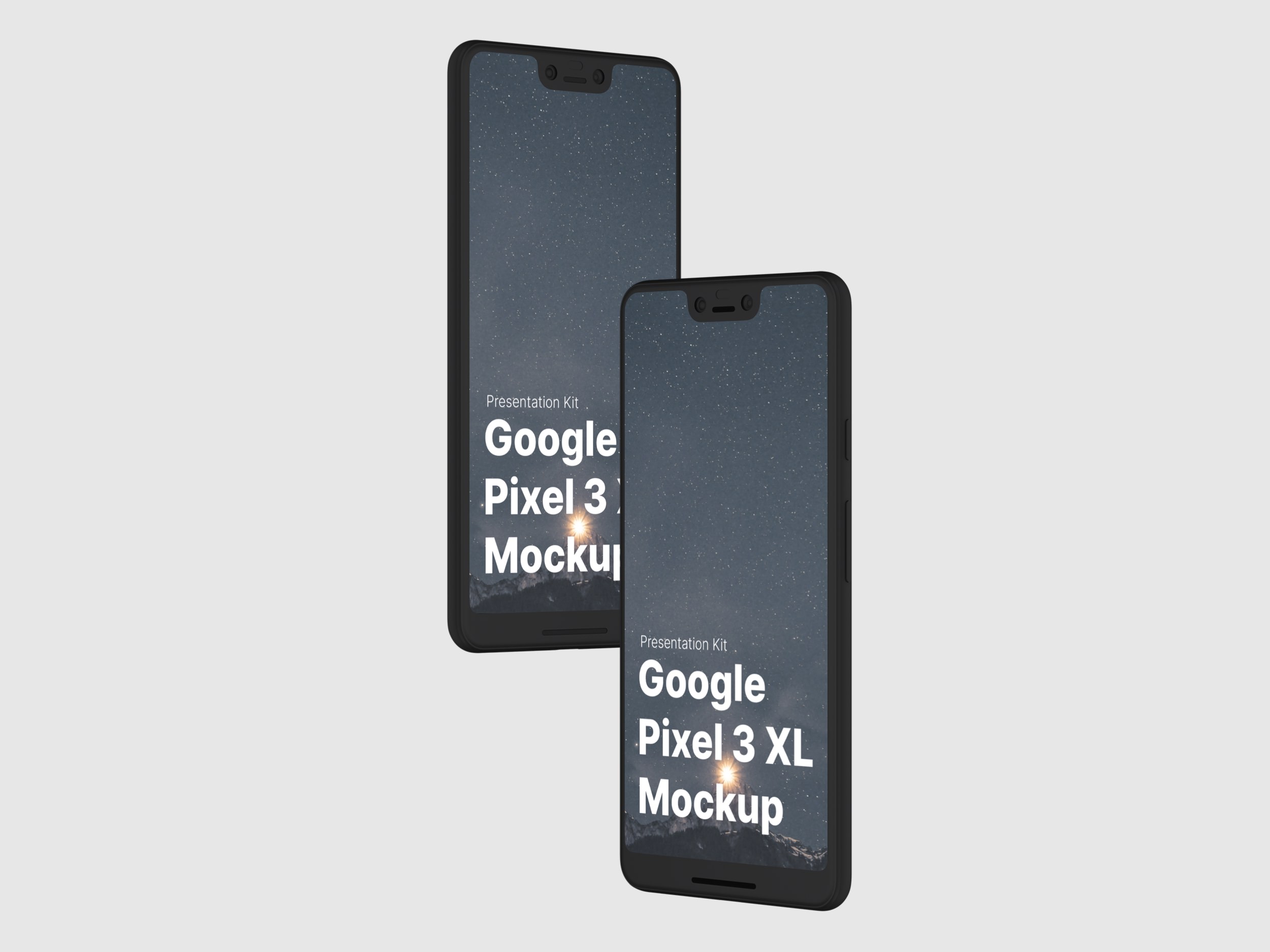 高质量谷歌Google Pixel 3手机屏幕APP界面设计演示样机 Google Pixel 3 XL Mockups_img_2