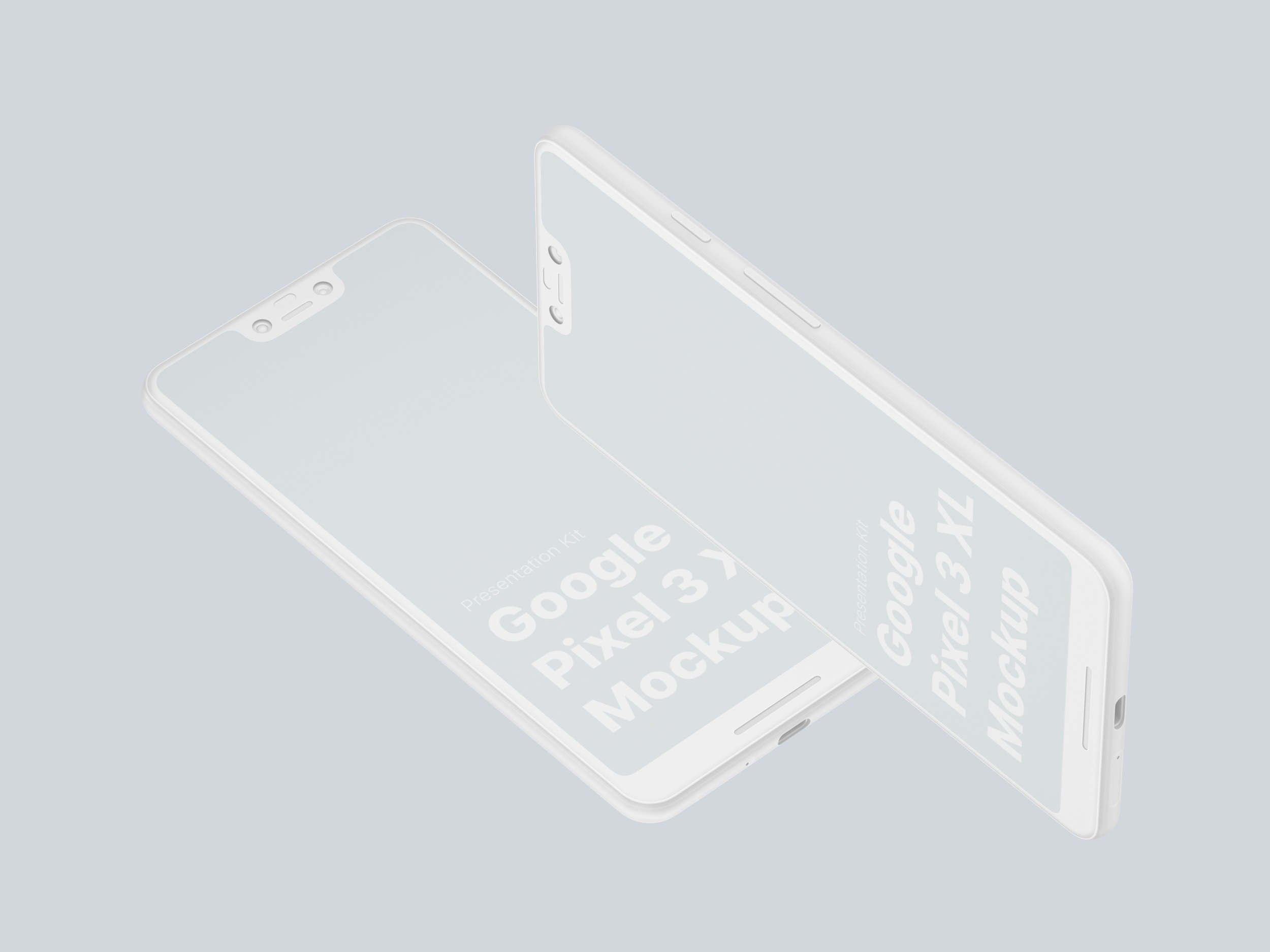 高质量谷歌Google Pixel 3手机屏幕APP界面设计演示样机 Google Pixel 3 XL Mockups_img_2