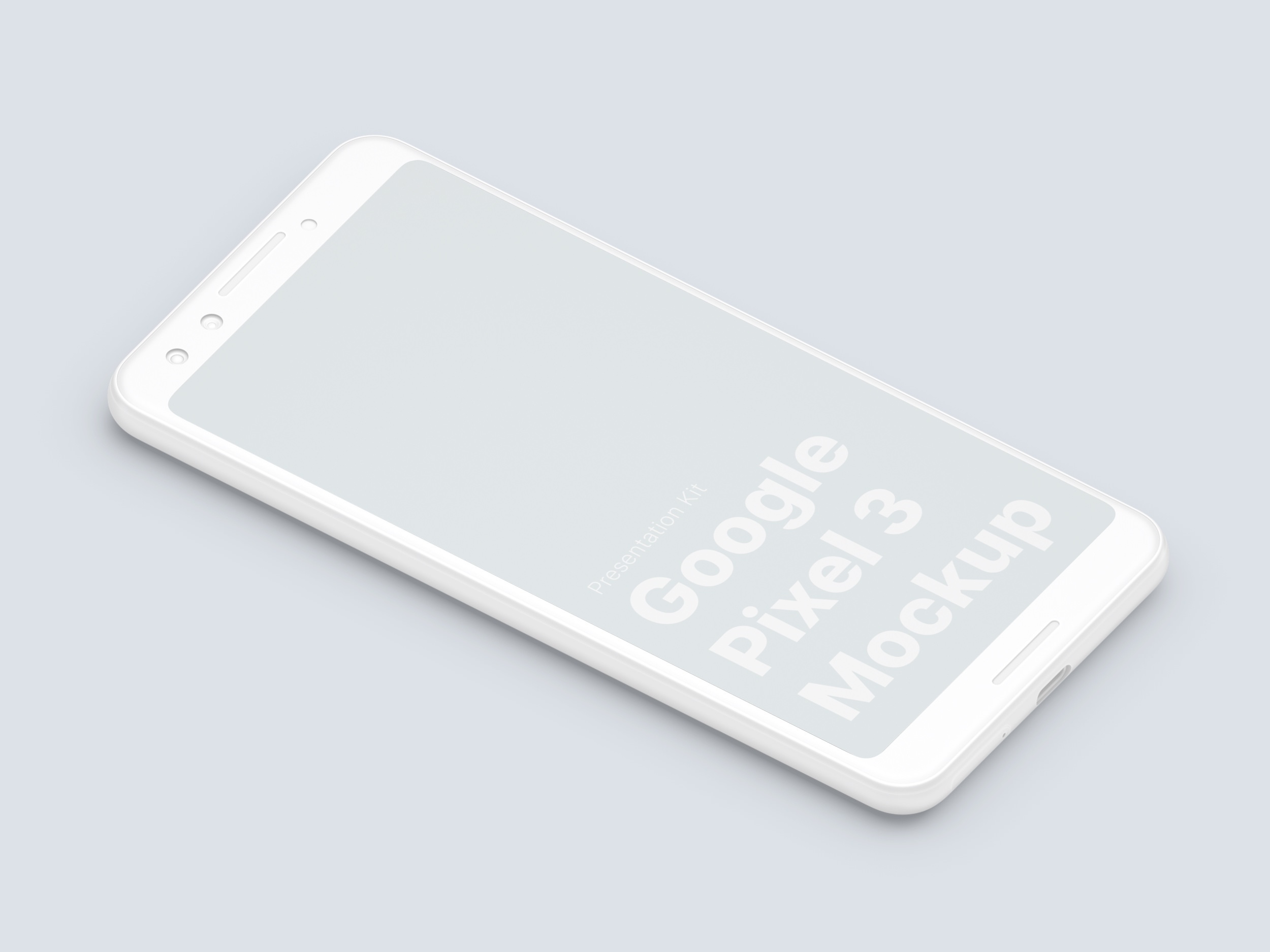 高质量谷歌Google Pixel 3手机屏幕APP界面设计演示样机 Google Pixel 3 XL Mockups_img_2