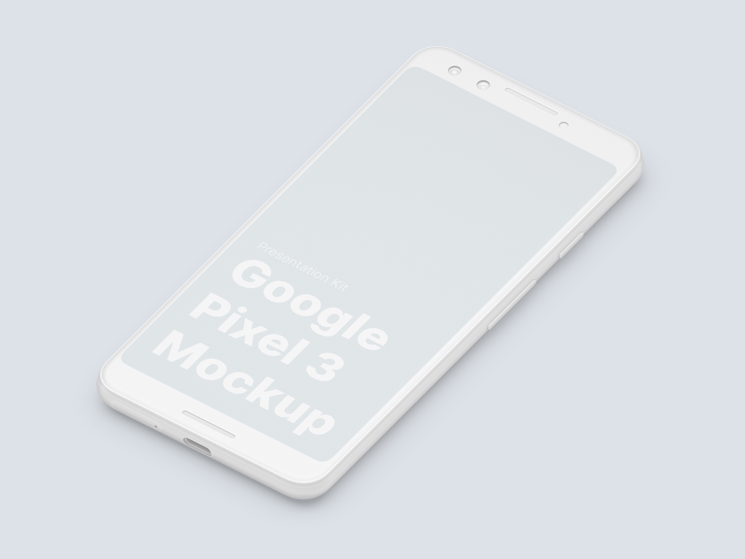 高质量谷歌Google Pixel 3手机屏幕APP界面设计演示样机 Google Pixel 3 XL Mockups_img_2