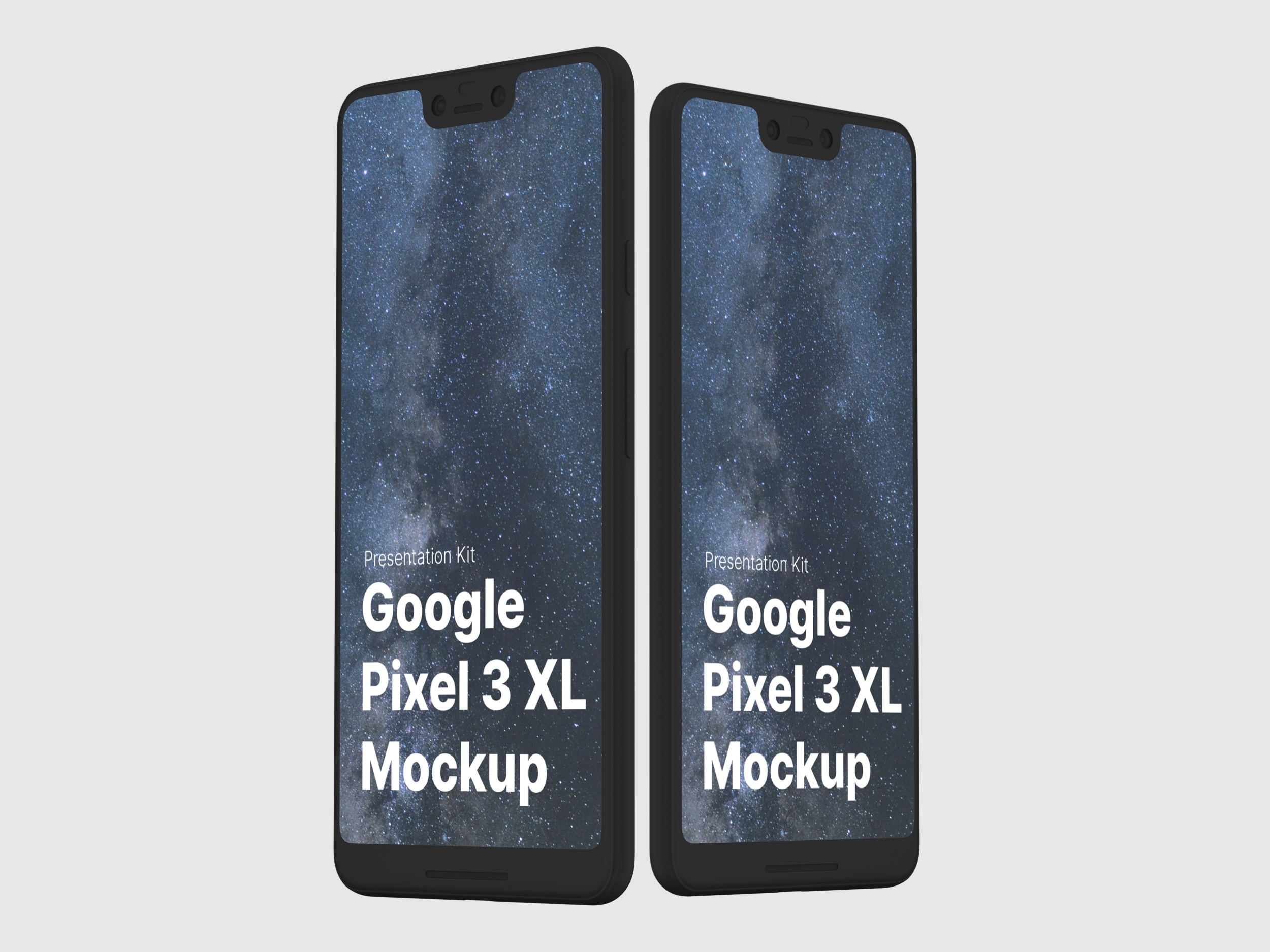 高质量谷歌Google Pixel 3手机屏幕APP界面设计演示样机 Google Pixel 3 XL Mockups_img_2