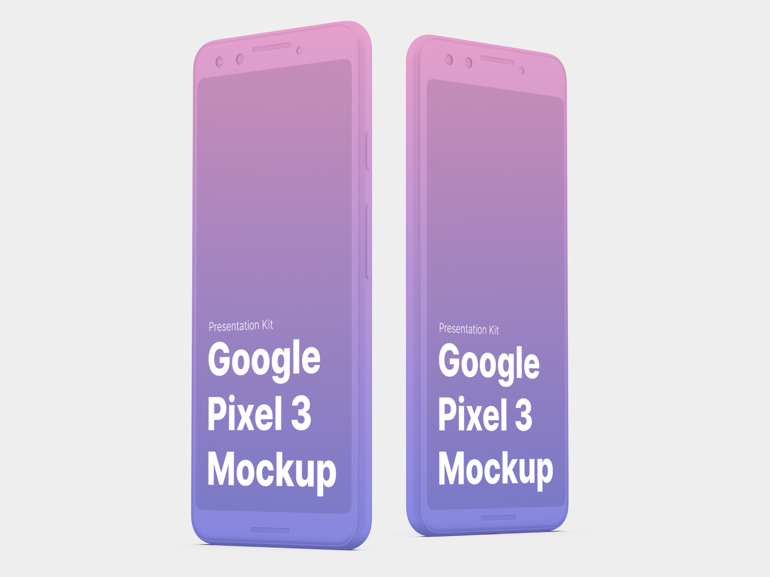 高质量谷歌Google Pixel 3手机屏幕APP界面设计演示样机 Google Pixel 3 XL Mockups_img_2