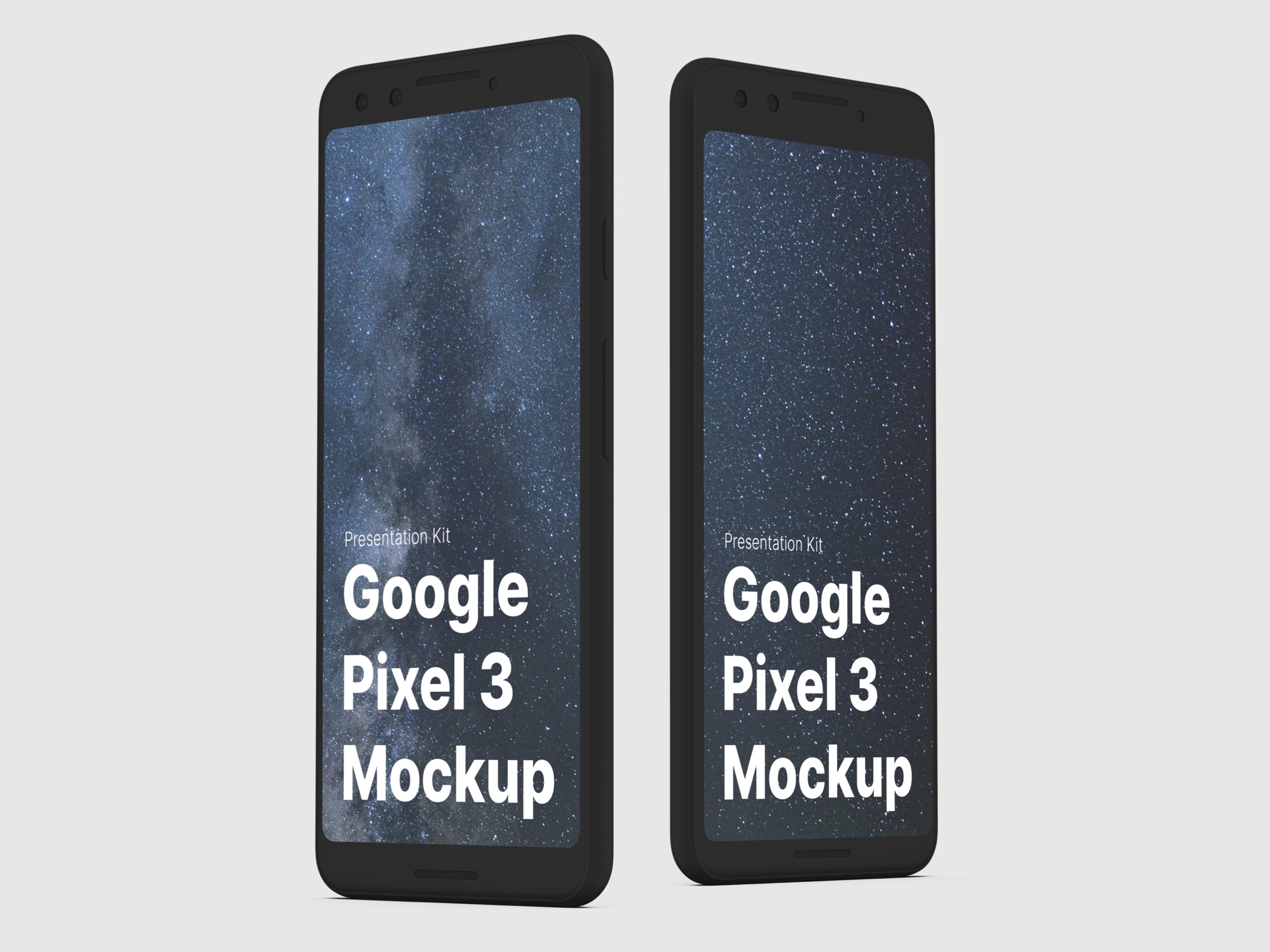 高质量谷歌Google Pixel 3手机屏幕APP界面设计演示样机 Google Pixel 3 XL Mockups_img_2