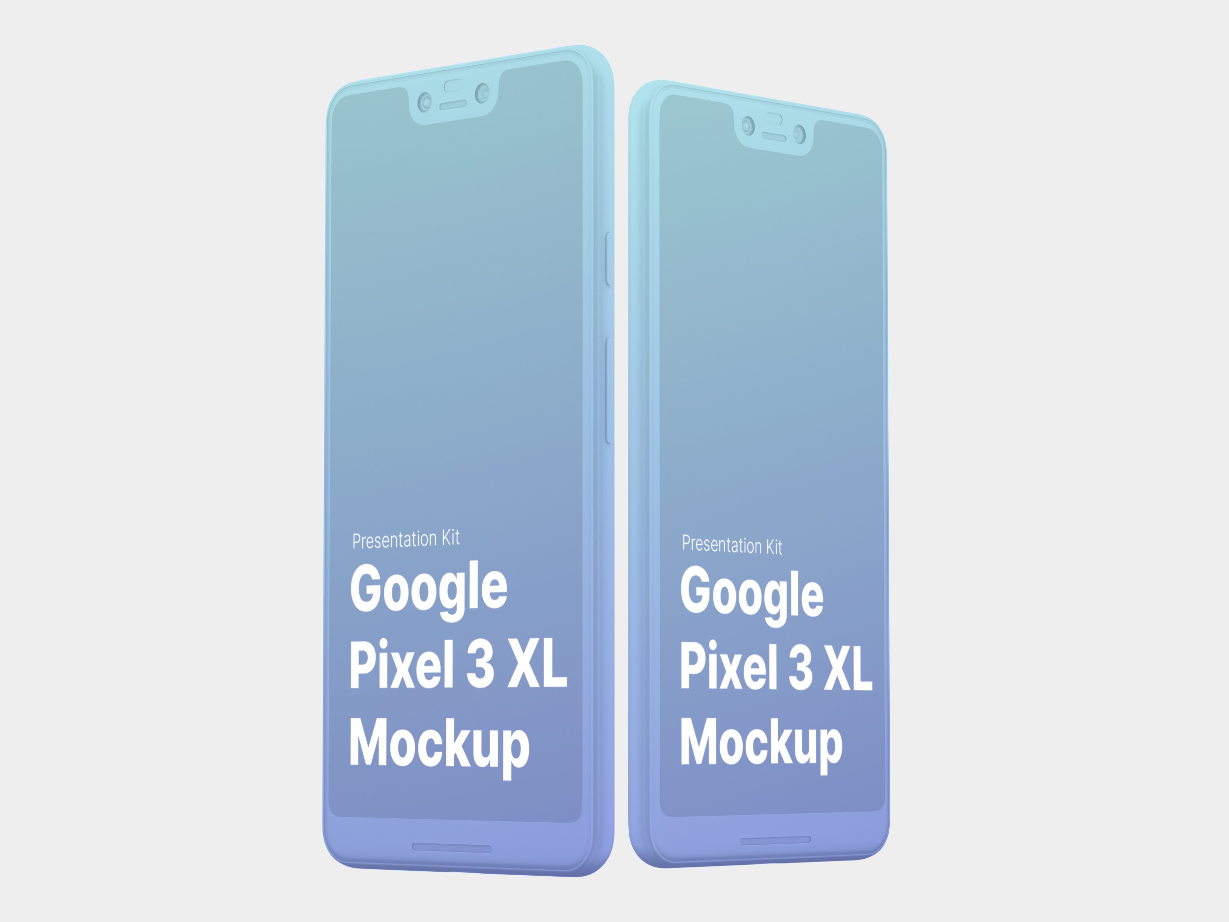 高质量谷歌Google Pixel 3手机屏幕APP界面设计演示样机 Google Pixel 3 XL Mockups_img_2