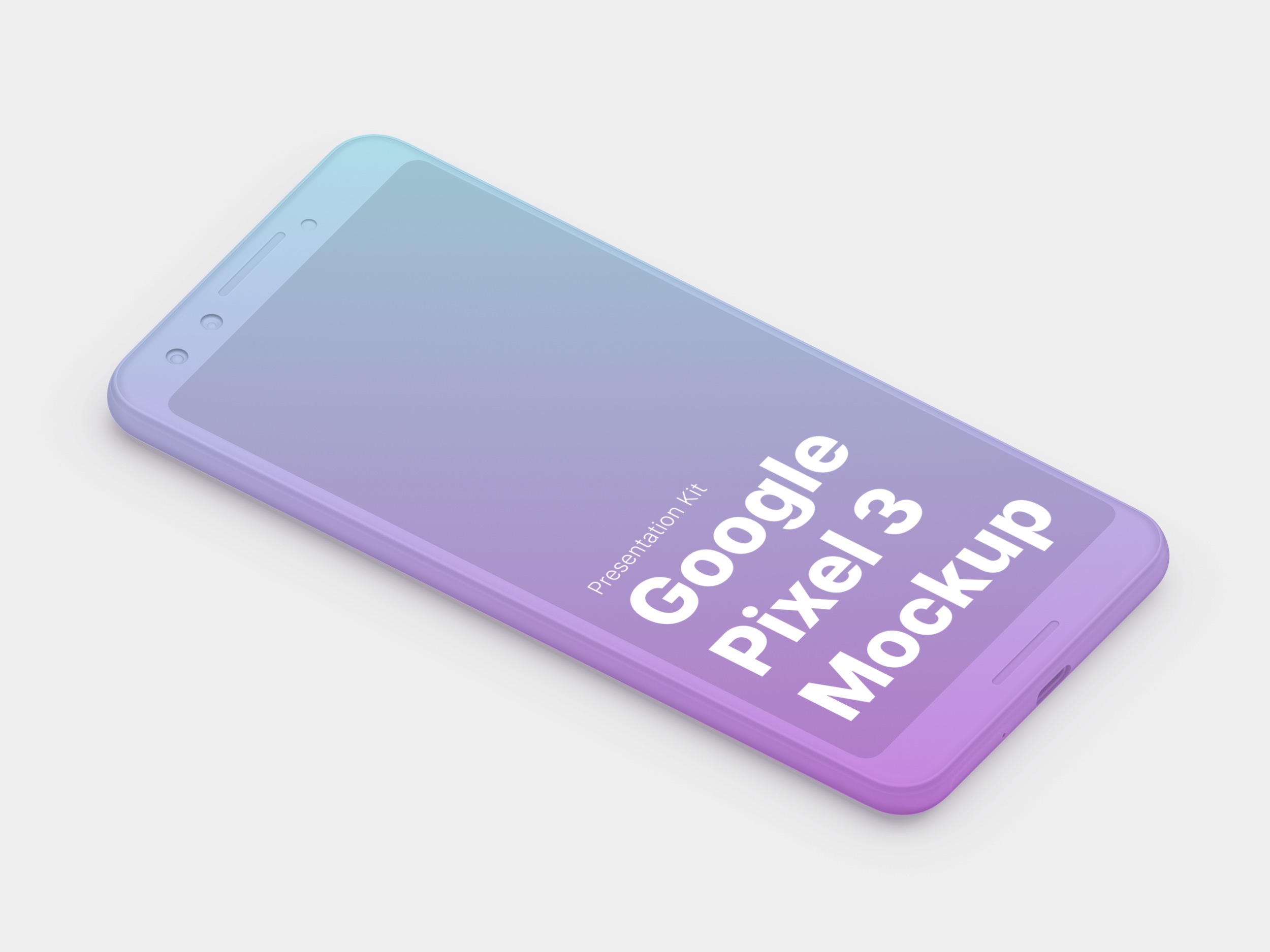 高质量谷歌Google Pixel 3手机屏幕APP界面设计演示样机 Google Pixel 3 XL Mockups_img_2