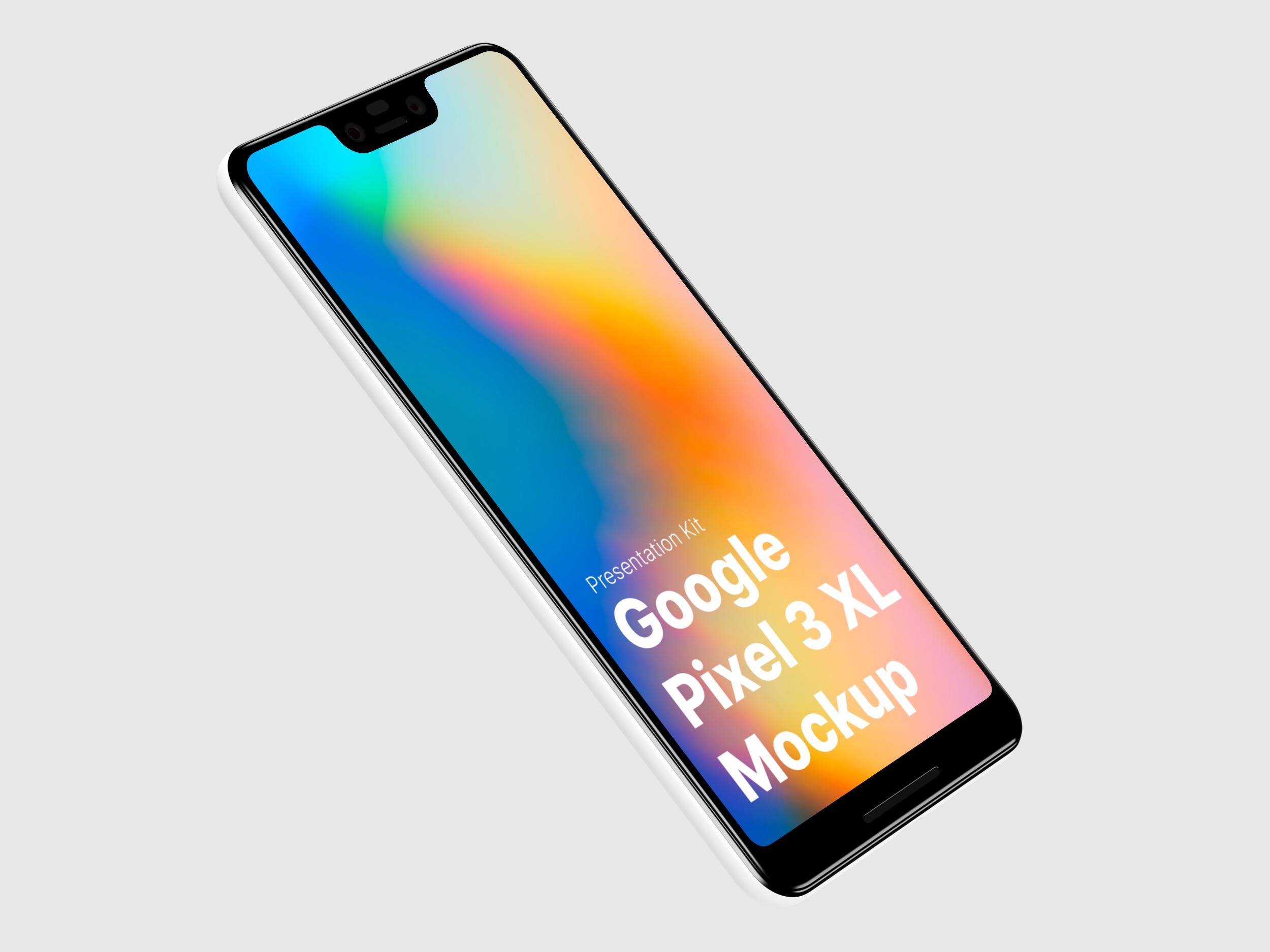 高质量谷歌Google Pixel 3手机屏幕APP界面设计演示样机 Google Pixel 3 XL Mockups_img_2