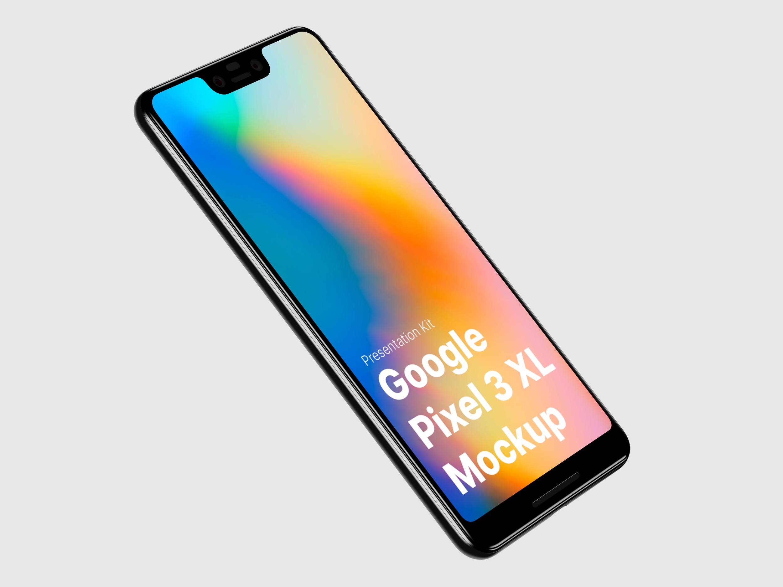 高质量谷歌Google Pixel 3手机屏幕APP界面设计演示样机 Google Pixel 3 XL Mockups_img_2