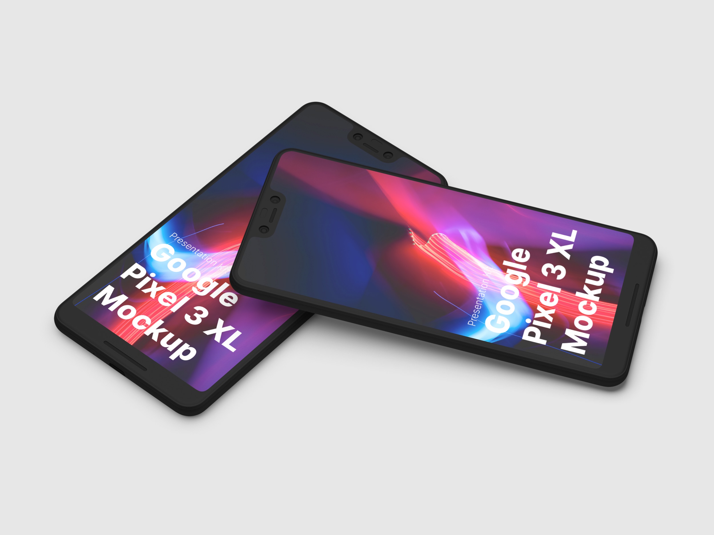 高质量谷歌Google Pixel 3手机屏幕APP界面设计演示样机 Google Pixel 3 XL Mockups_img_2