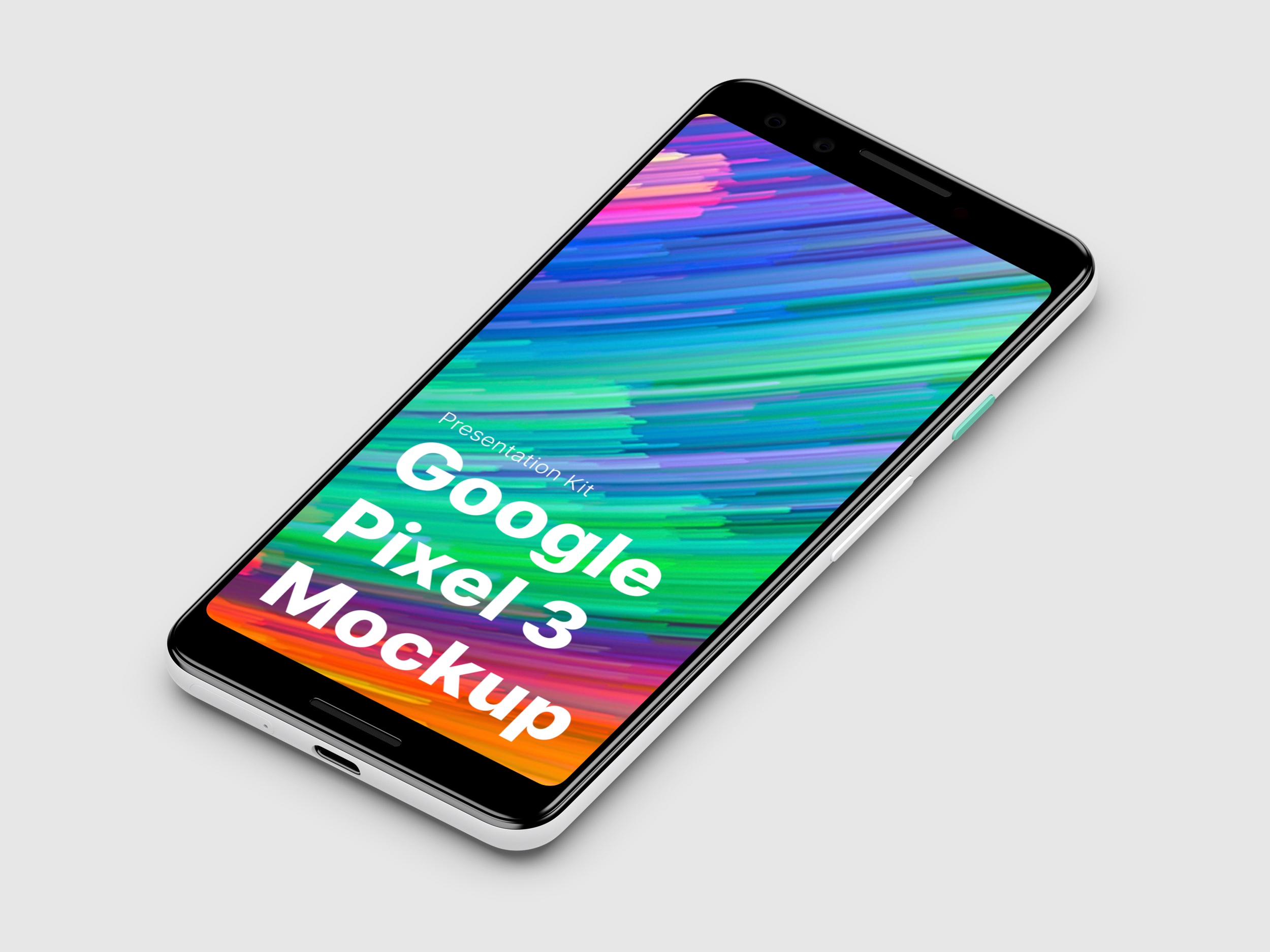 高质量谷歌Google Pixel 3手机屏幕APP界面设计演示样机 Google Pixel 3 XL Mockups_img_2