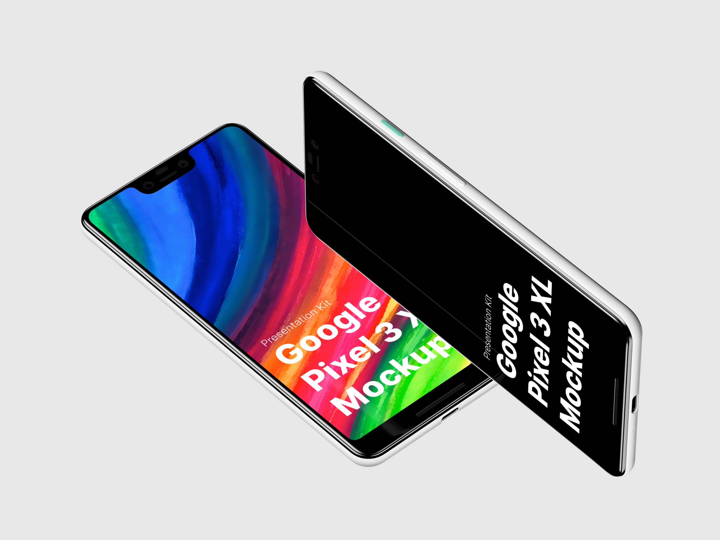 高质量谷歌Google Pixel 3手机屏幕APP界面设计演示样机 Google Pixel 3 XL Mockups_img_2