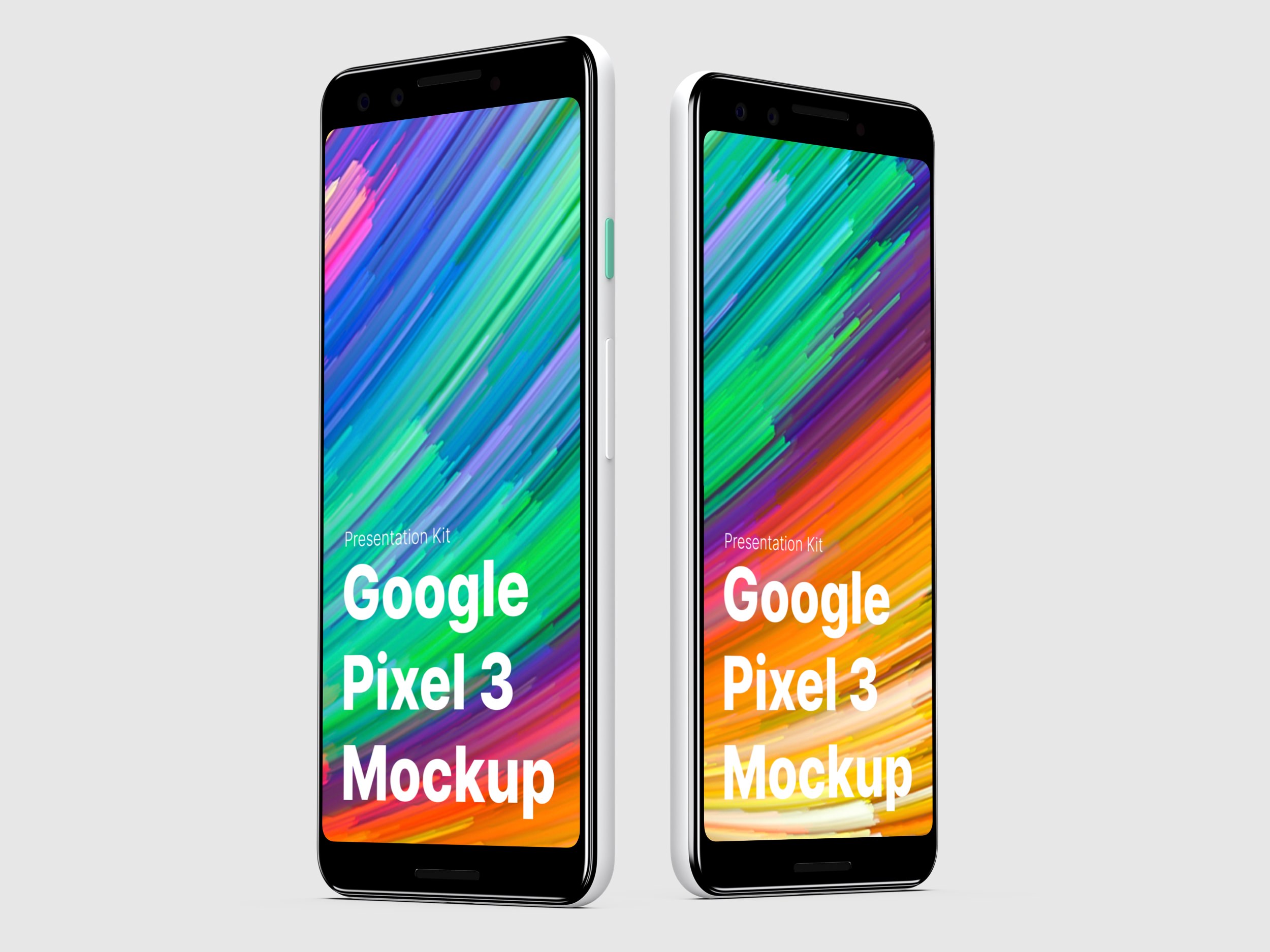 高质量谷歌Google Pixel 3手机屏幕APP界面设计演示样机 Google Pixel 3 XL Mockups_img_2