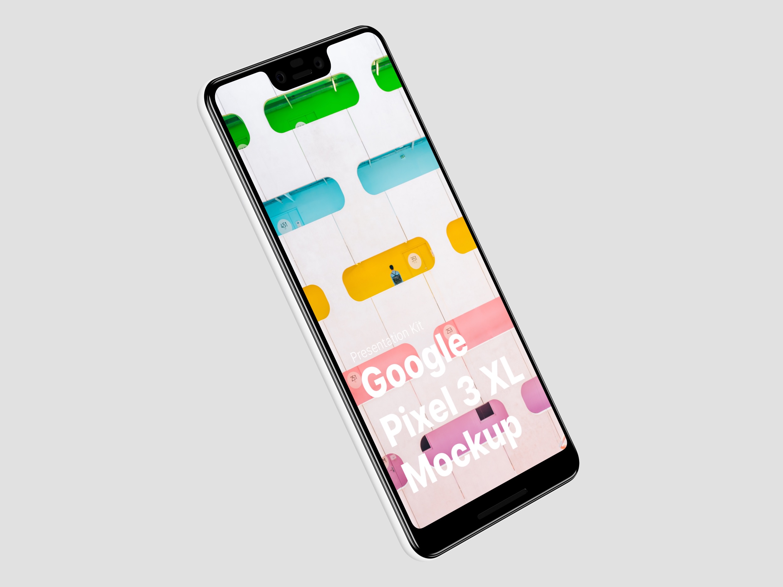 高质量谷歌Google Pixel 3手机屏幕APP界面设计演示样机 Google Pixel 3 XL Mockups_img_2