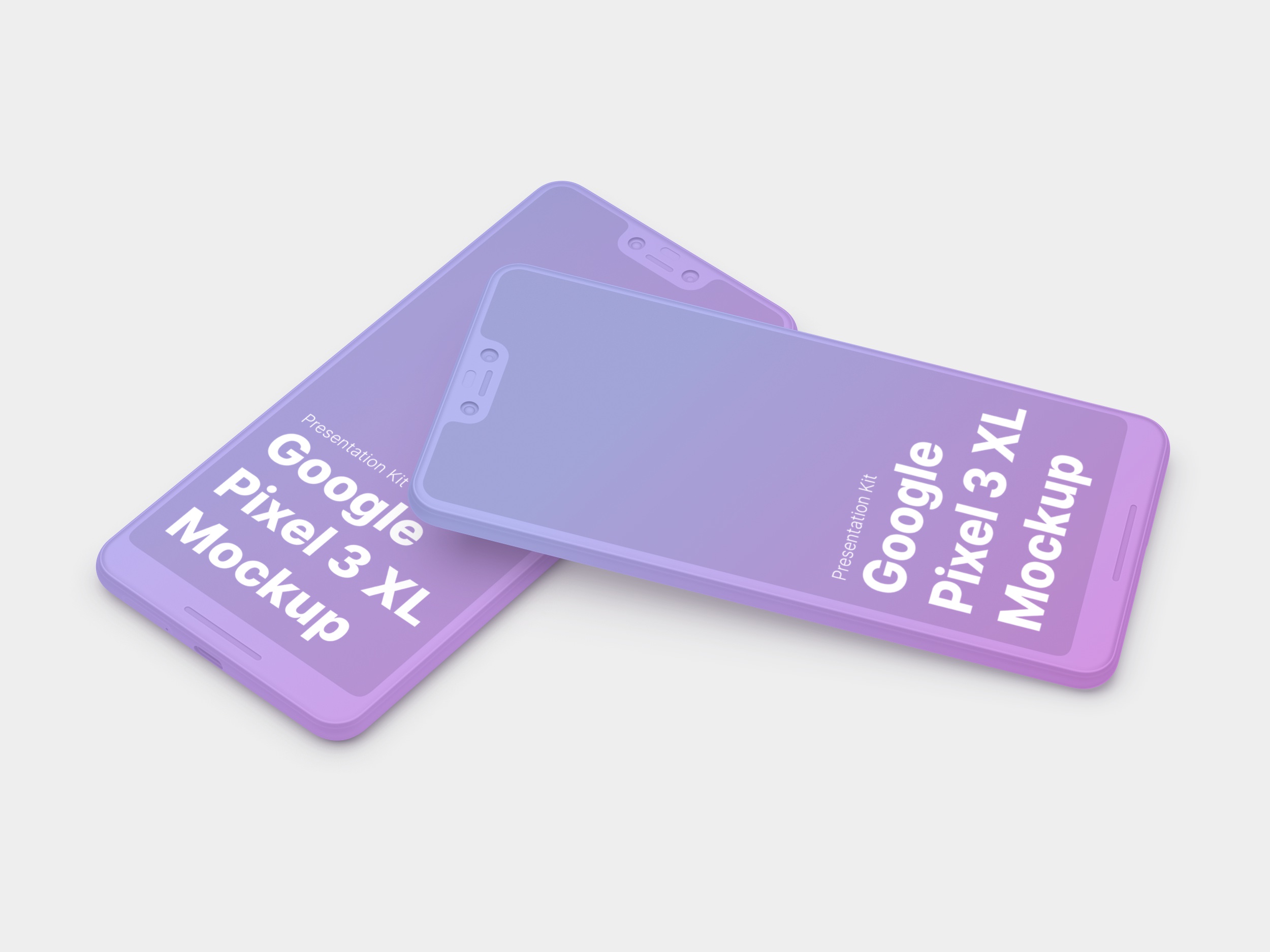 高质量谷歌Google Pixel 3手机屏幕APP界面设计演示样机 Google Pixel 3 XL Mockups_img_2