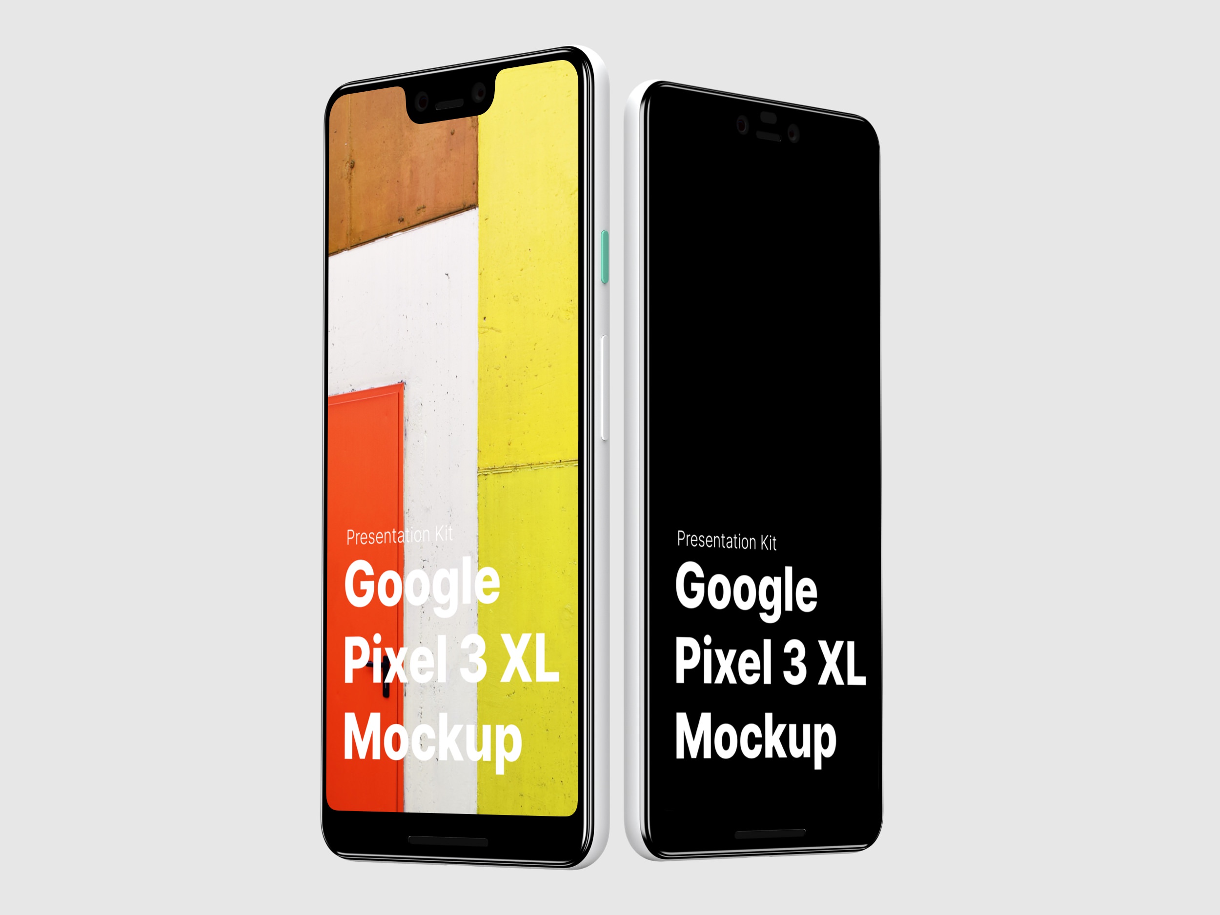 高质量谷歌Google Pixel 3手机屏幕APP界面设计演示样机 Google Pixel 3 XL Mockups_img_2