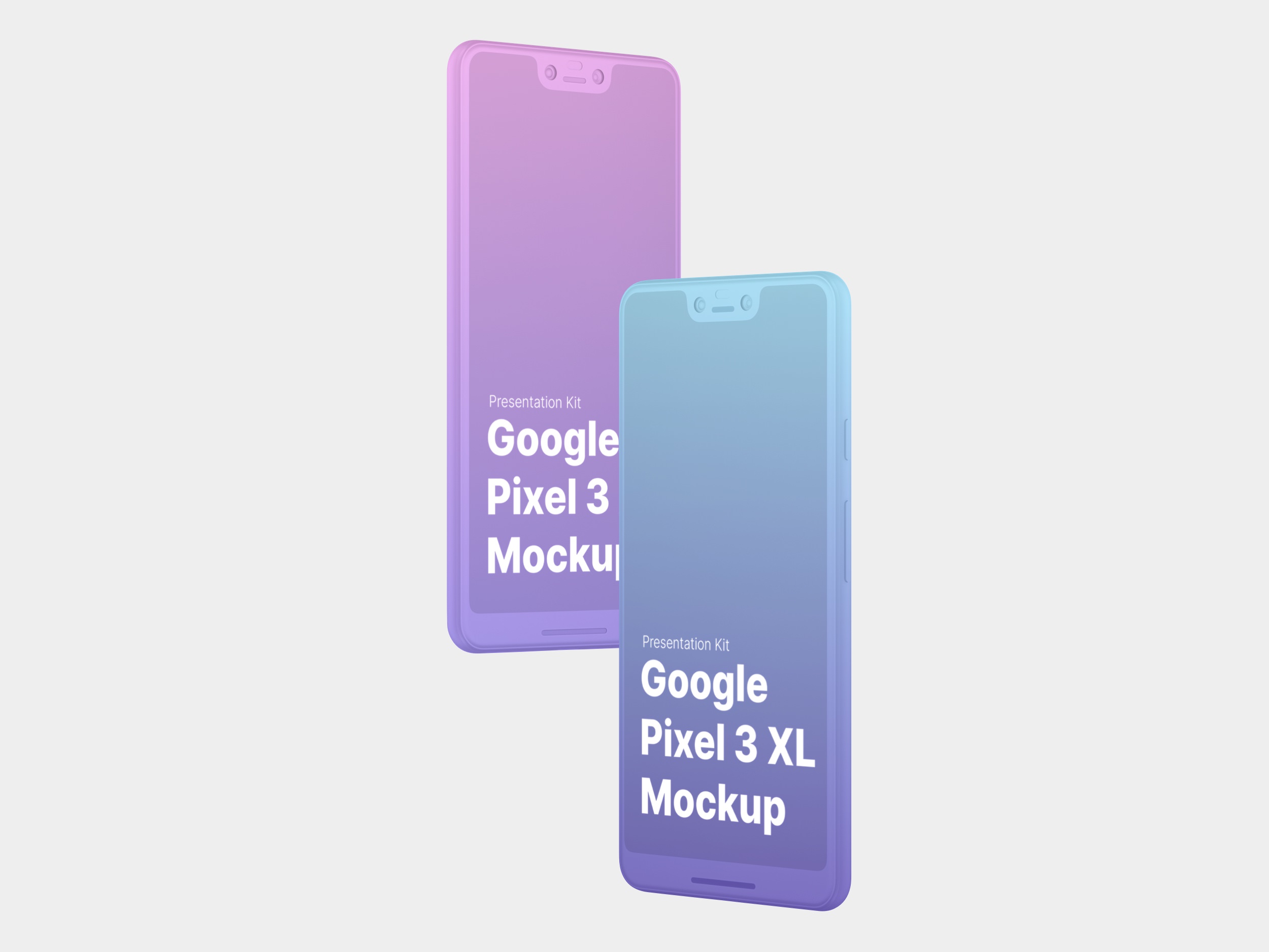 高质量谷歌Google Pixel 3手机屏幕APP界面设计演示样机 Google Pixel 3 XL Mockups_img_2