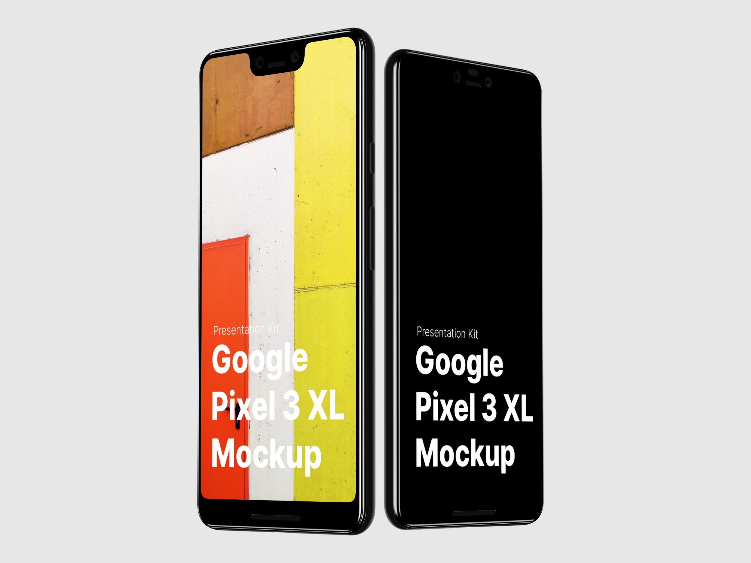 高质量谷歌Google Pixel 3手机屏幕APP界面设计演示样机 Google Pixel 3 XL Mockups_img_2