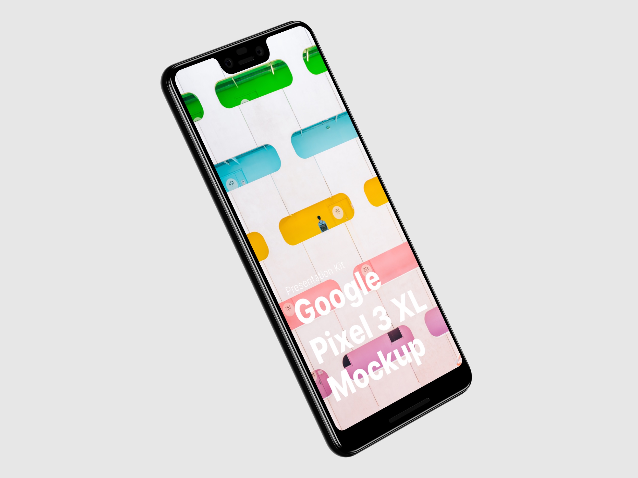 高质量谷歌Google Pixel 3手机屏幕APP界面设计演示样机 Google Pixel 3 XL Mockups_img_2