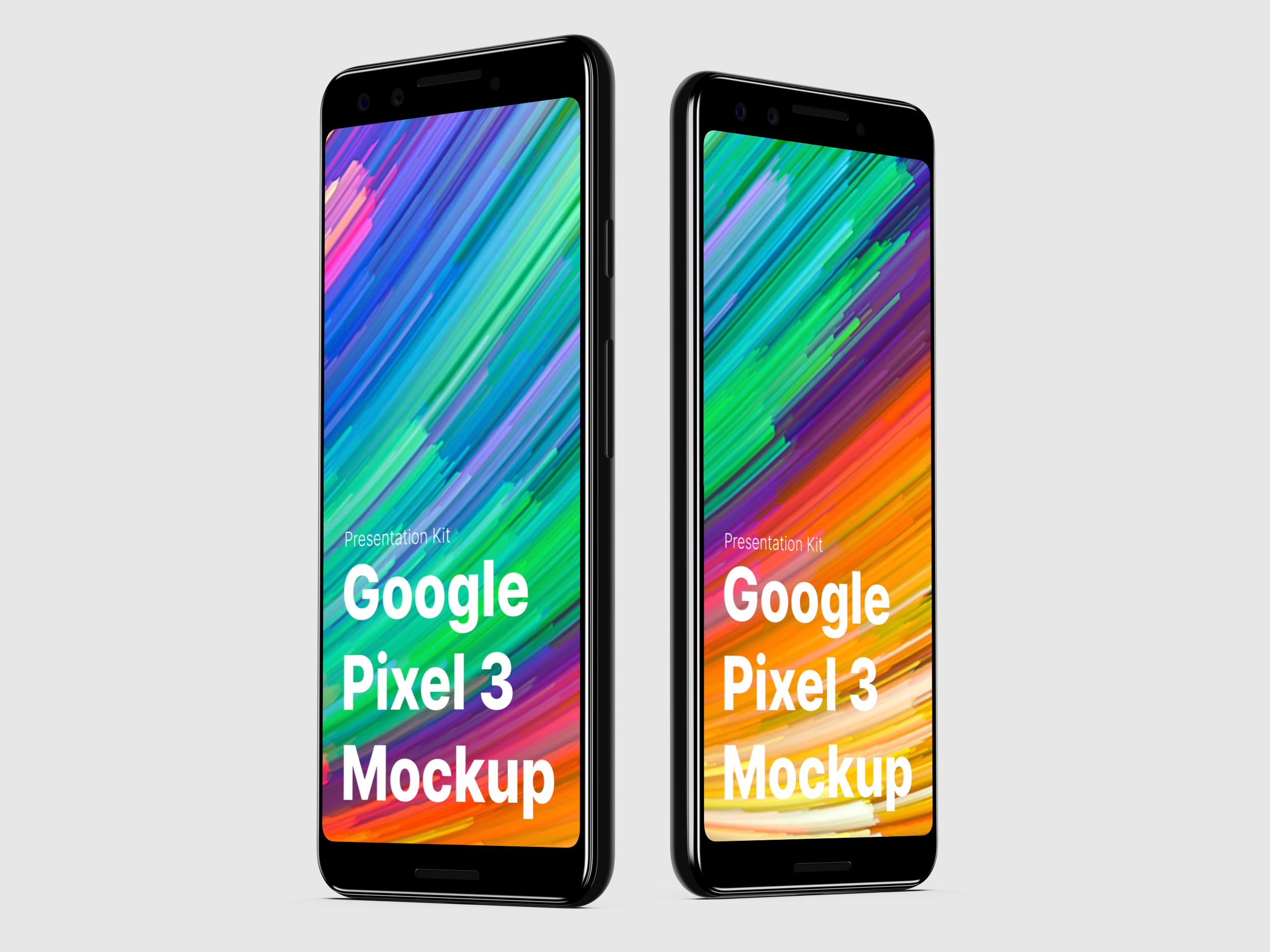 高质量谷歌Google Pixel 3手机屏幕APP界面设计演示样机 Google Pixel 3 XL Mockups_img_2