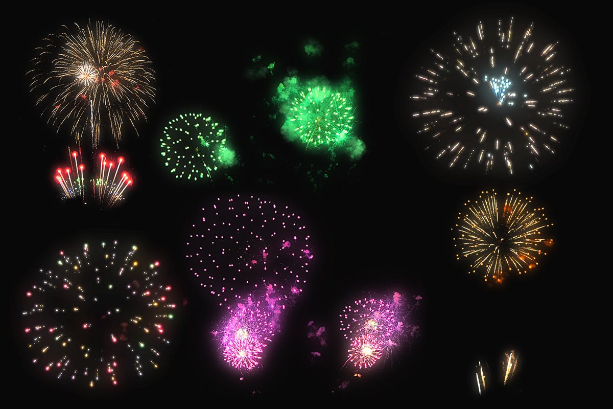 100个魔幻烟花叠加背景图片设计素材 100 Firework Overlays_img_2