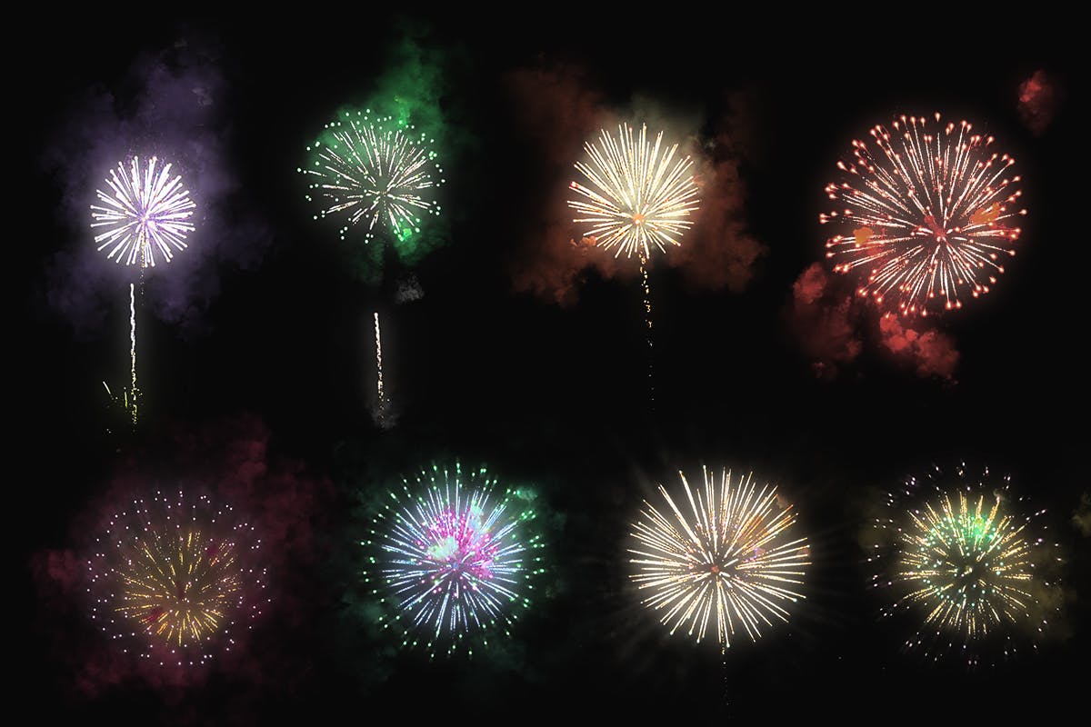 100个魔幻烟花叠加背景图片设计素材 100 Firework Overlays_img_2