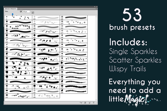 53个魔幻闪光PS笔刷素材下载 Fairy Dust PHOTOSHOP Sparkle Brushes_img_2