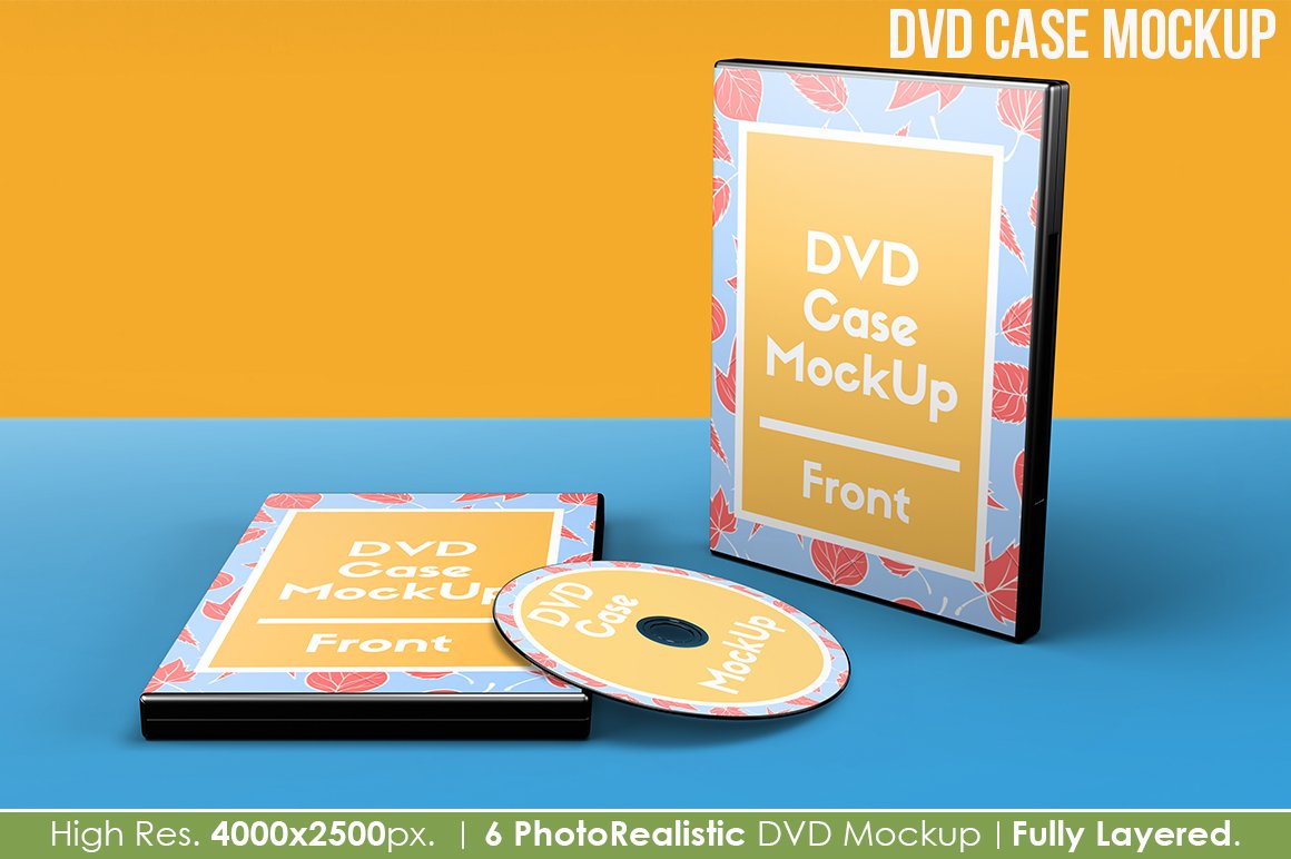 6款逼真DVD包装盒设计贴图样机PSD模板素材 DVD Case Mockup_img_2