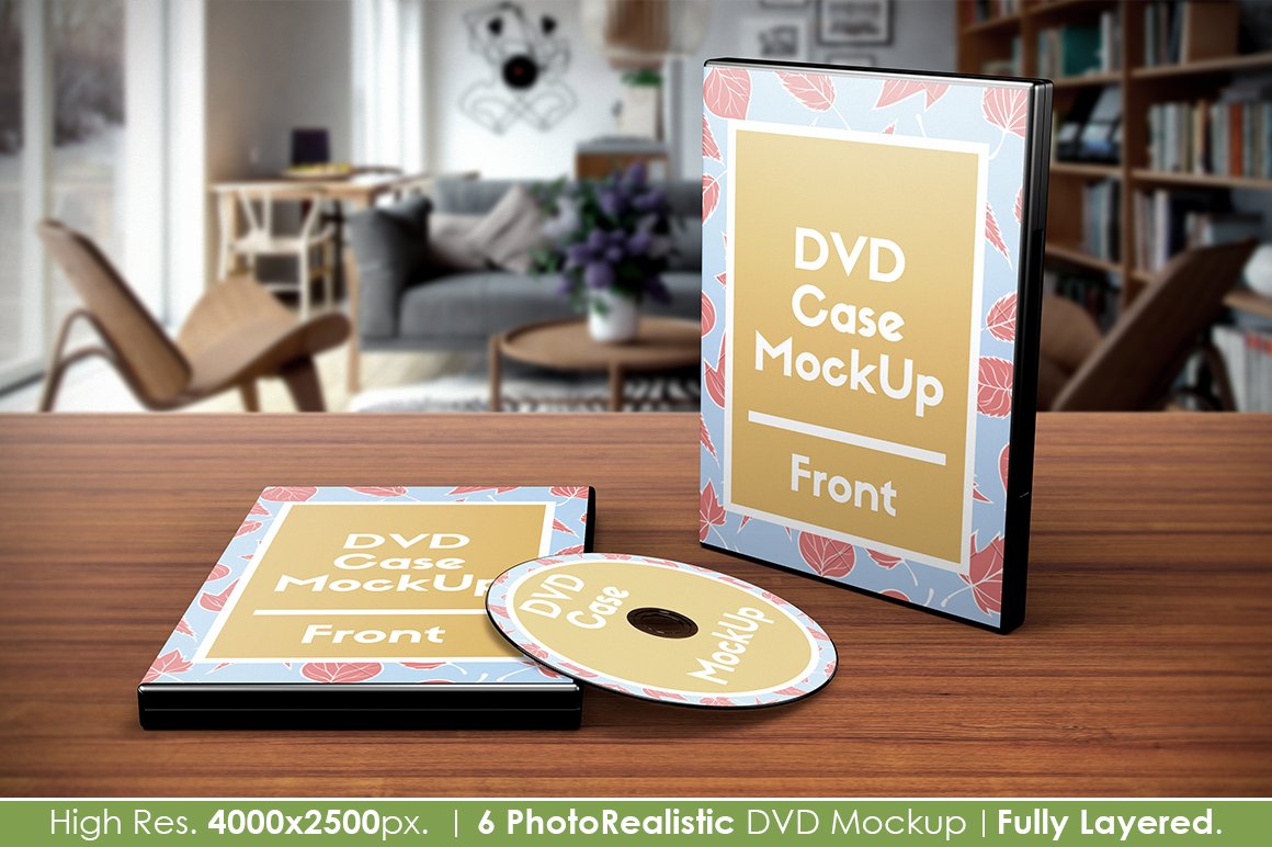 6款逼真DVD包装盒设计贴图样机PSD模板素材 DVD Case Mockup_img_2