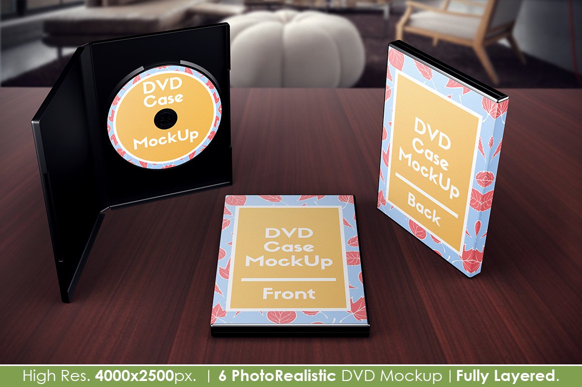 6款逼真DVD包装盒设计贴图样机PSD模板素材 DVD Case Mockup_img_2