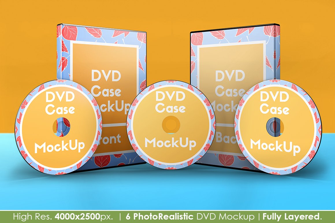 6款逼真DVD包装盒设计贴图样机PSD模板素材 DVD Case Mockup_img_2