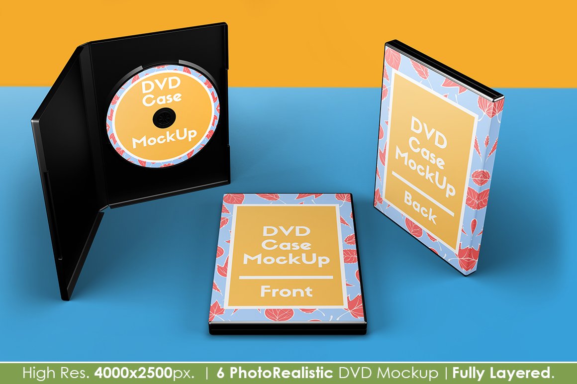 6款逼真DVD包装盒设计贴图样机PSD模板素材 DVD Case Mockup_img_2