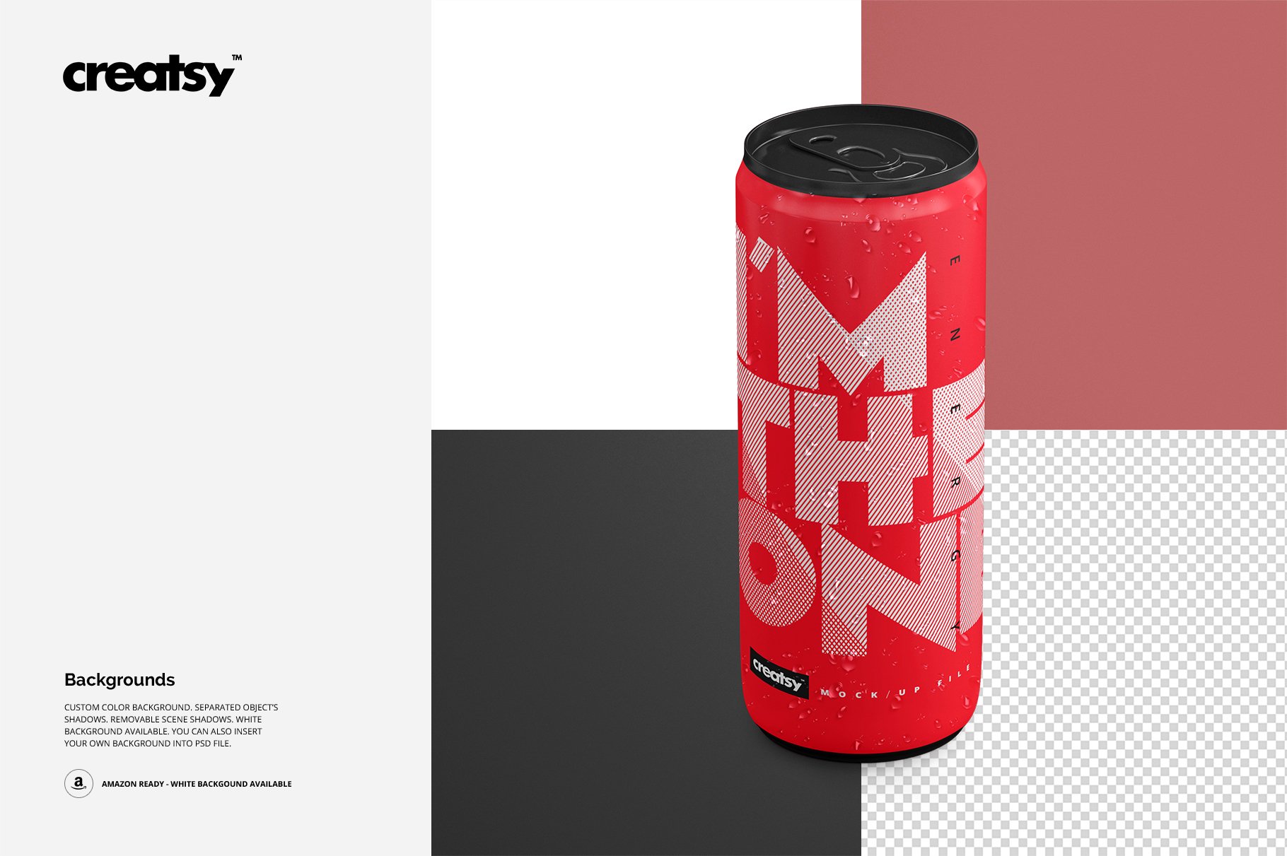 能量饮料啤酒易拉罐设计贴图样机素材 Energy Drink Can Mockup Set_img_2