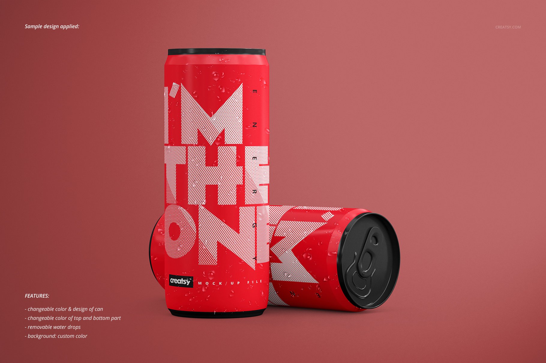 能量饮料啤酒易拉罐设计贴图样机素材 Energy Drink Can Mockup Set_img_2