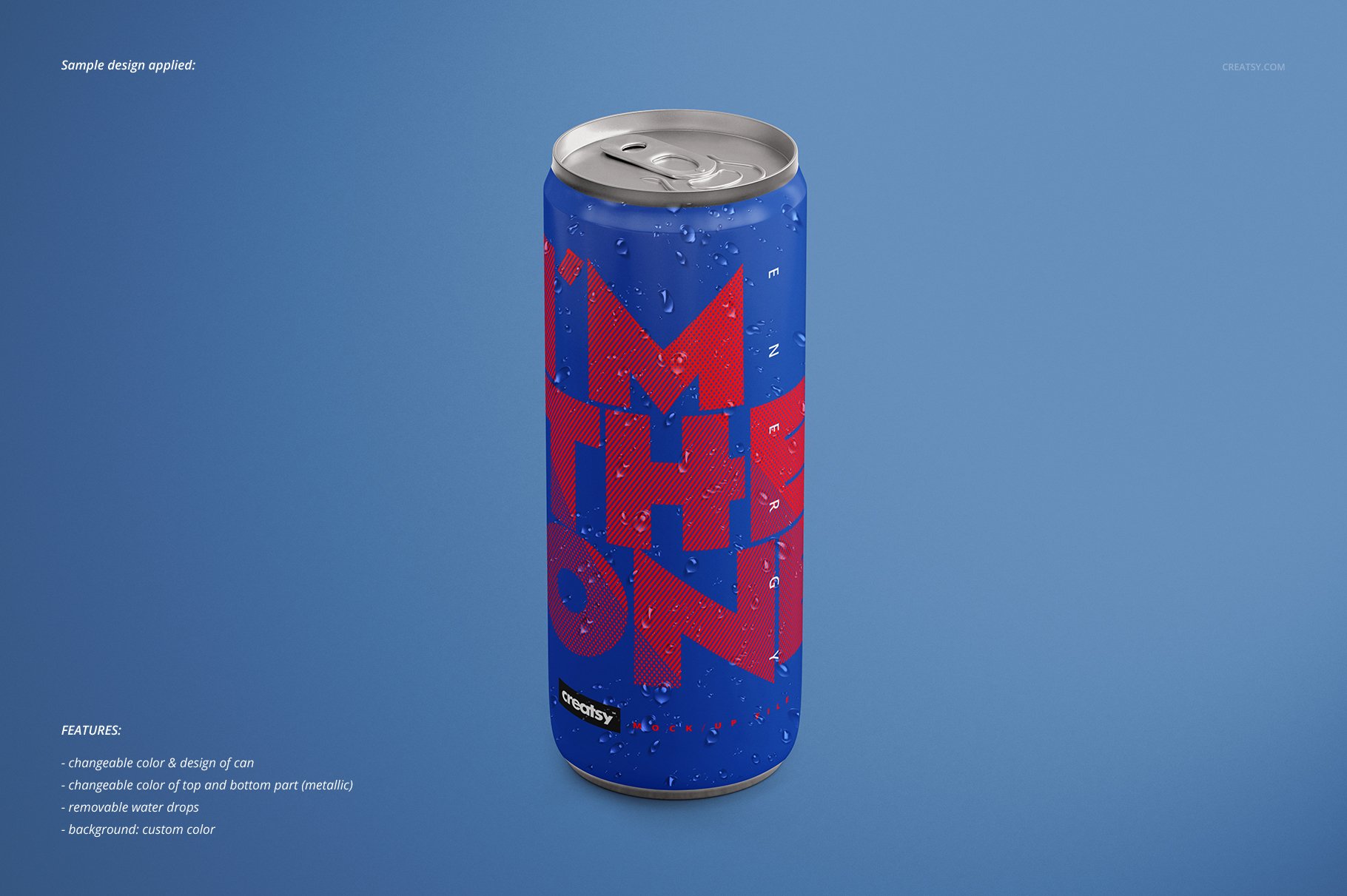 能量饮料啤酒易拉罐设计贴图样机素材 Energy Drink Can Mockup Set_img_2