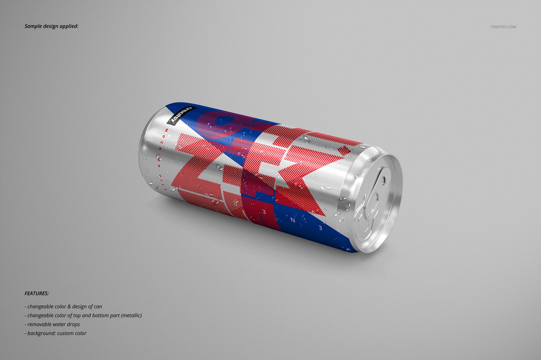 能量饮料啤酒易拉罐设计贴图样机素材 Energy Drink Can Mockup Set_img_2