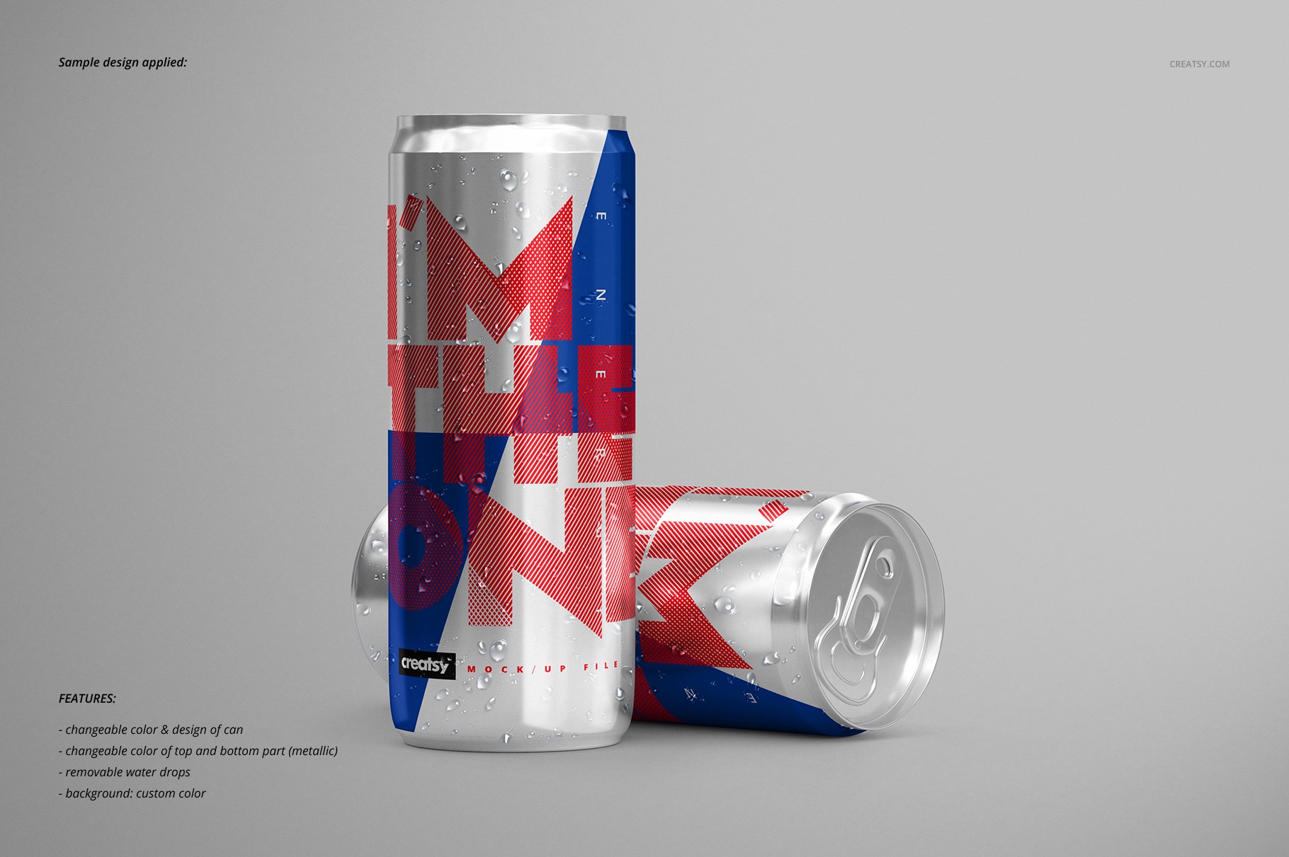 能量饮料啤酒易拉罐设计贴图样机素材 Energy Drink Can Mockup Set_img_2