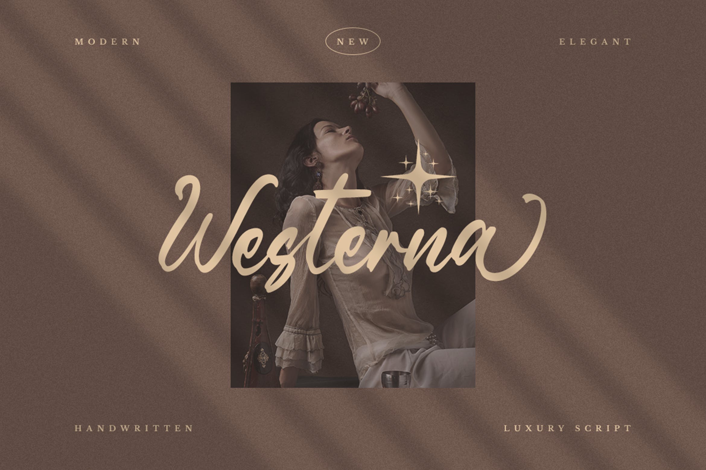 时尚奢华杂志海报徽标logo设计手写英文字体素材 Westerna - Luxury Font_img_2