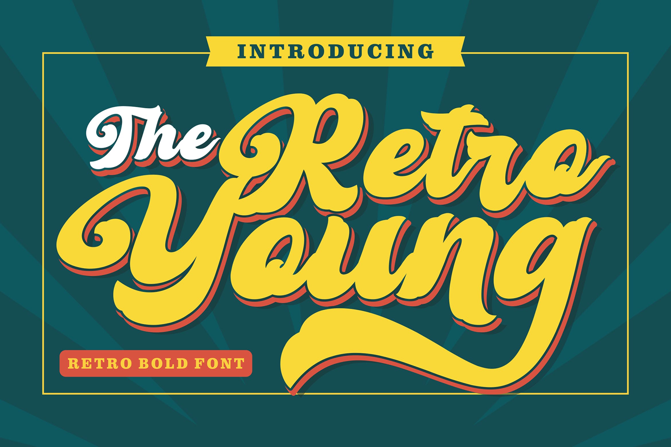 复古海报包装徽标logo设计手写英文字体 Retro Young - Vintage Bold Font_img_2