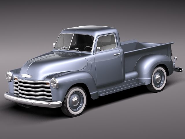 1950年雪佛兰皮卡外观设计3D模型素材 Chevrolet Pickup 1950 3D Model_img_2