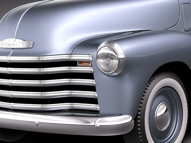 1950年雪佛兰皮卡外观设计3D模型素材 Chevrolet Pickup 1950 3D Model_img_2