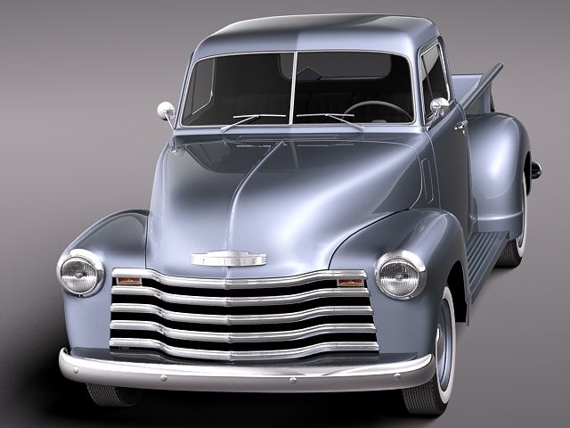 1950年雪佛兰皮卡外观设计3D模型素材 Chevrolet Pickup 1950 3D Model_img_2