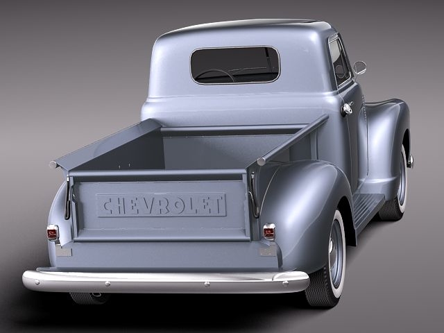 1950年雪佛兰皮卡外观设计3D模型素材 Chevrolet Pickup 1950 3D Model_img_2