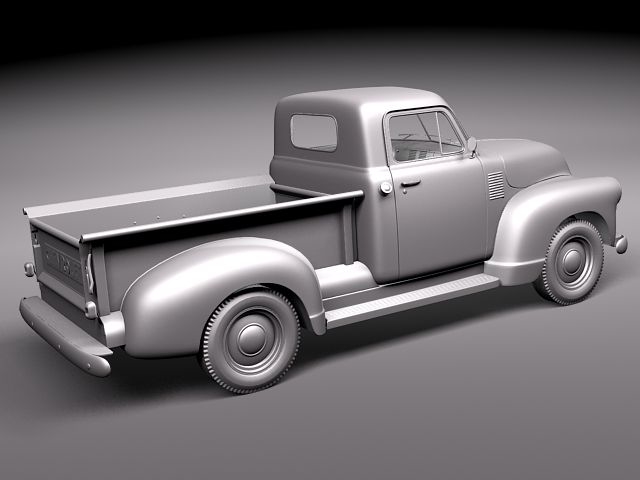 1950年雪佛兰皮卡外观设计3D模型素材 Chevrolet Pickup 1950 3D Model_img_2