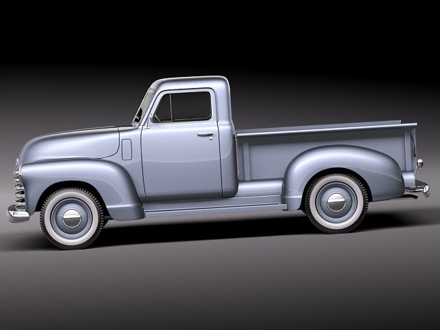 1950年雪佛兰皮卡外观设计3D模型素材 Chevrolet Pickup 1950 3D Model_img_2