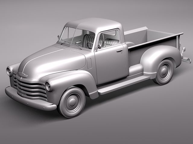 1950年雪佛兰皮卡外观设计3D模型素材 Chevrolet Pickup 1950 3D Model_img_2