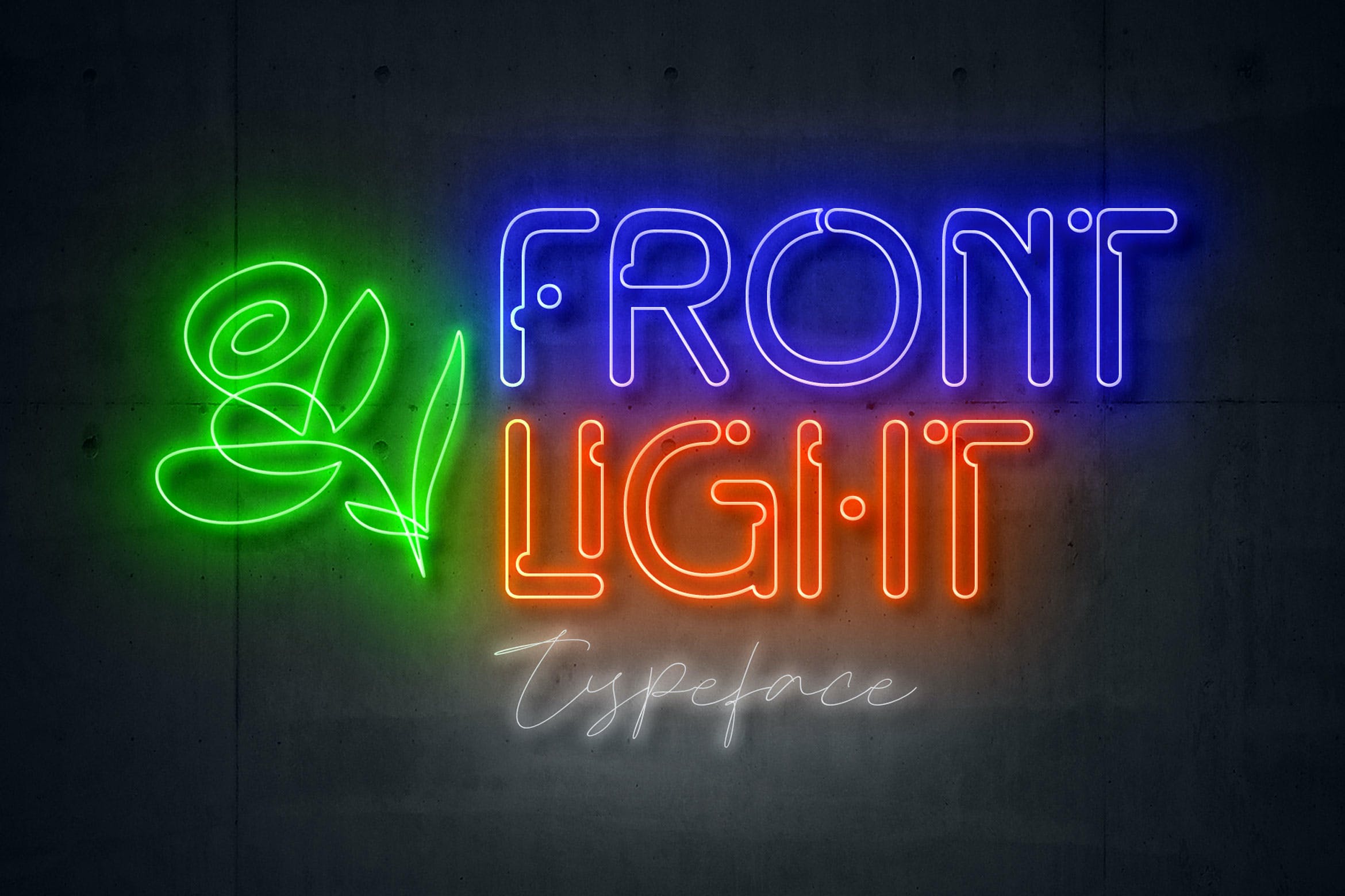 时尚炫酷杂志海报徽标logo设计装饰性英文字体素材 Front Light_img_2