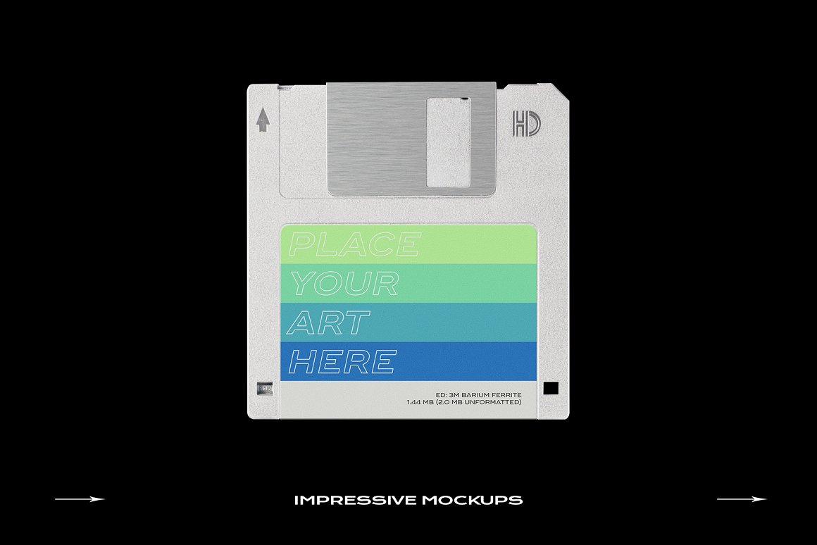 潮流软盘设计塑料包装盒塑料袋贴纸样机PS素材套装 Floppy Disk Mockup Template Bundle_img_2