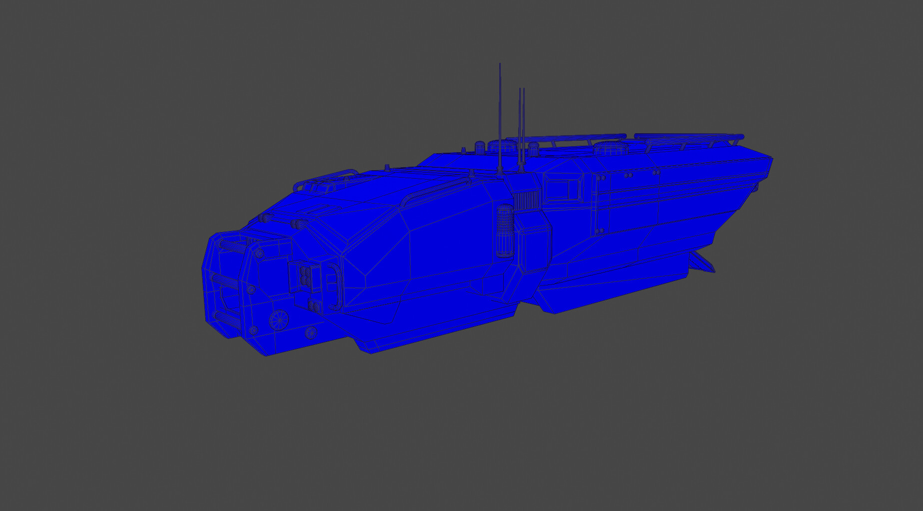 未来科幻技术军用运输机车3D模型 Sci-fi Technical Transporter_img_2